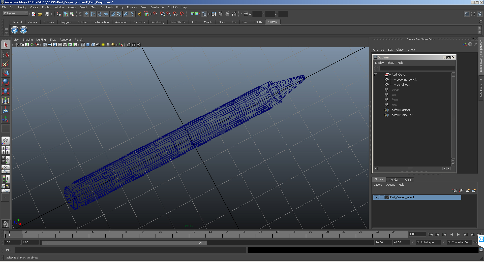 3D model Red Crayon