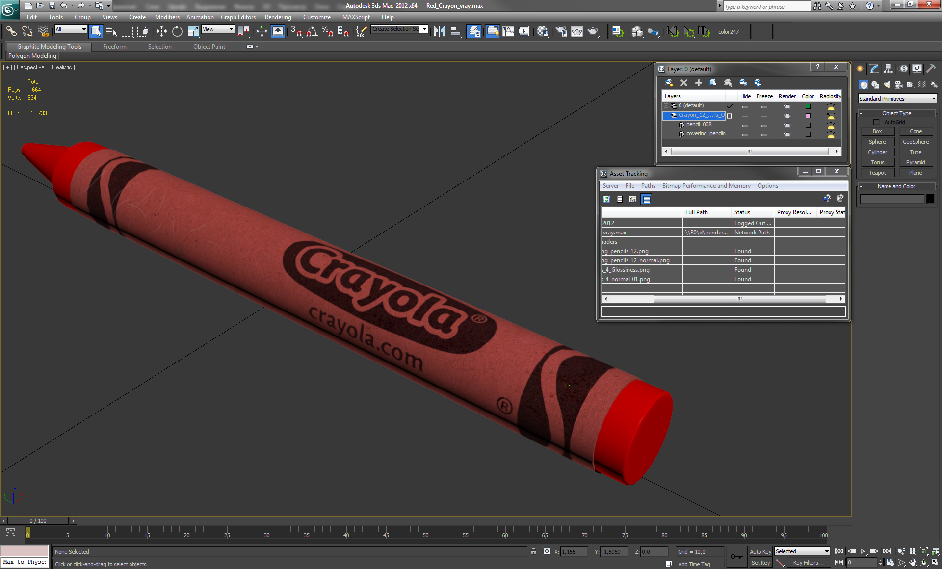 3D model Red Crayon