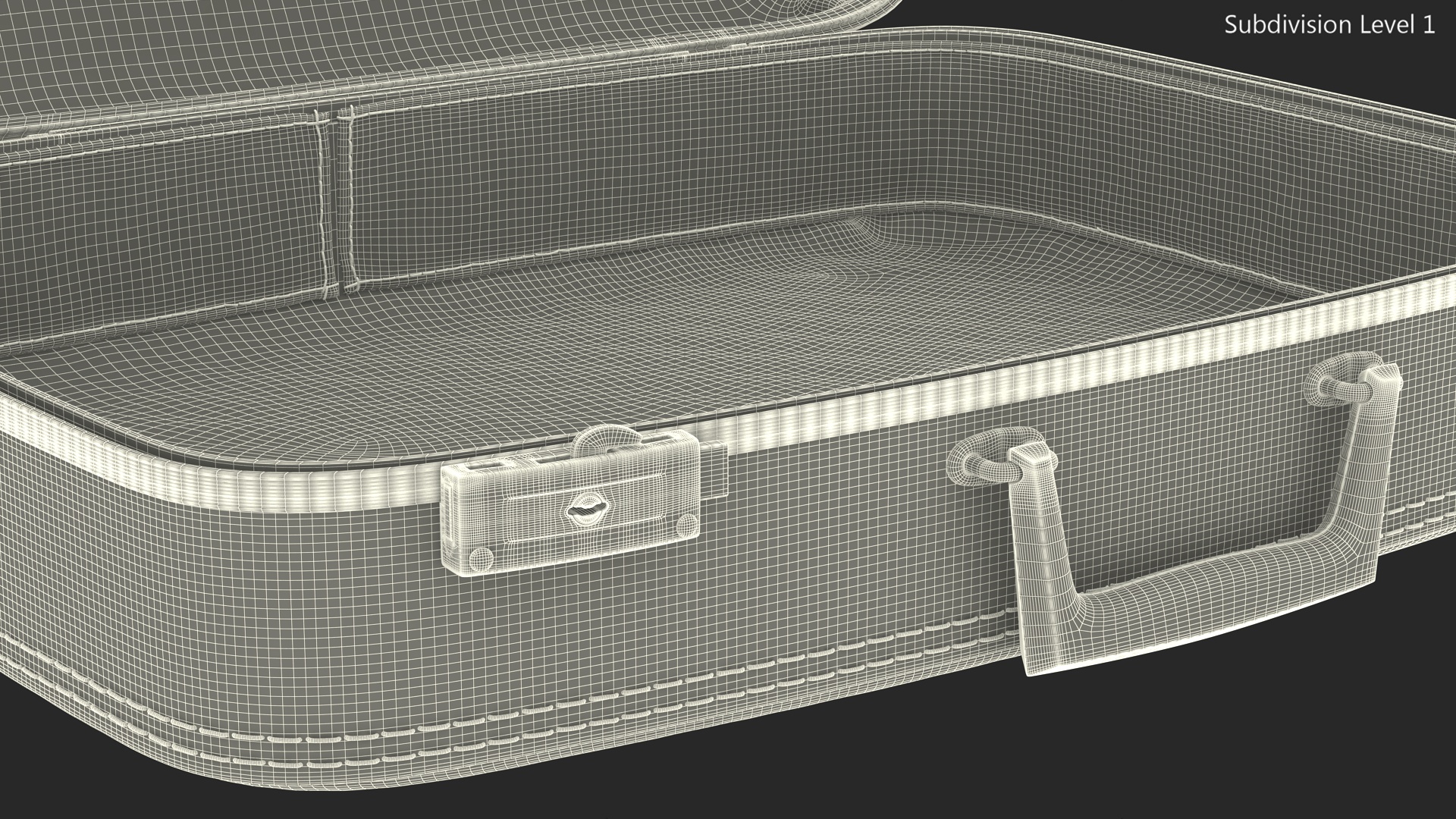 3D model Vintage Open Red Suitcase