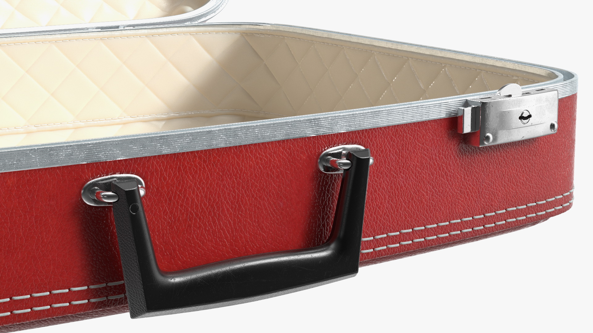 3D model Vintage Open Red Suitcase