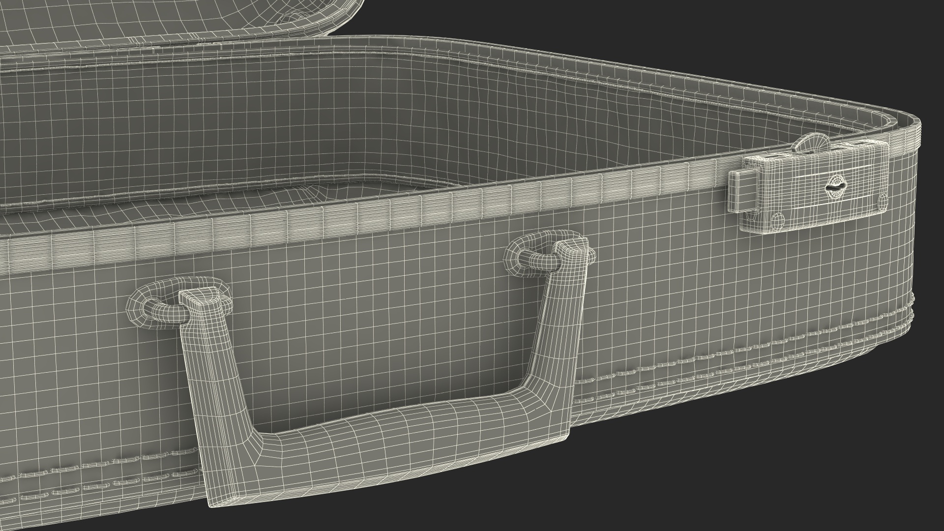 3D model Vintage Open Red Suitcase