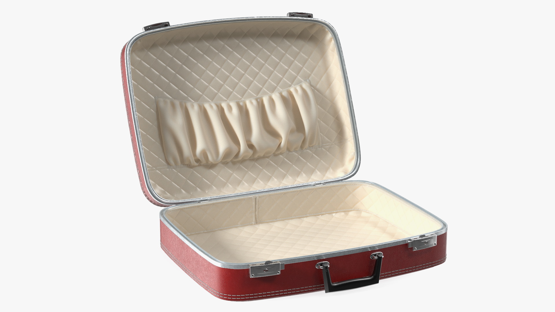3D model Vintage Open Red Suitcase