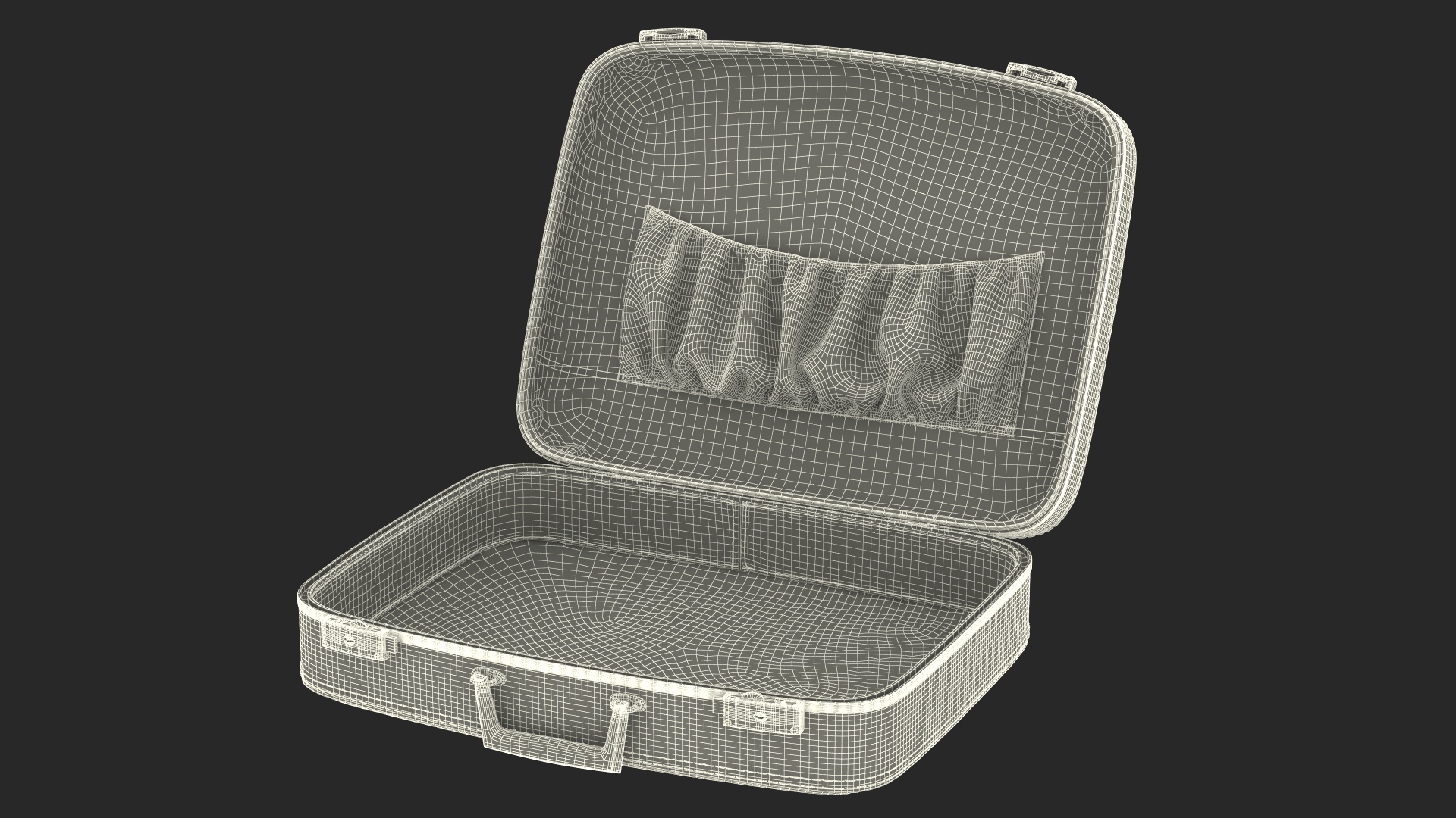 3D model Vintage Open Red Suitcase