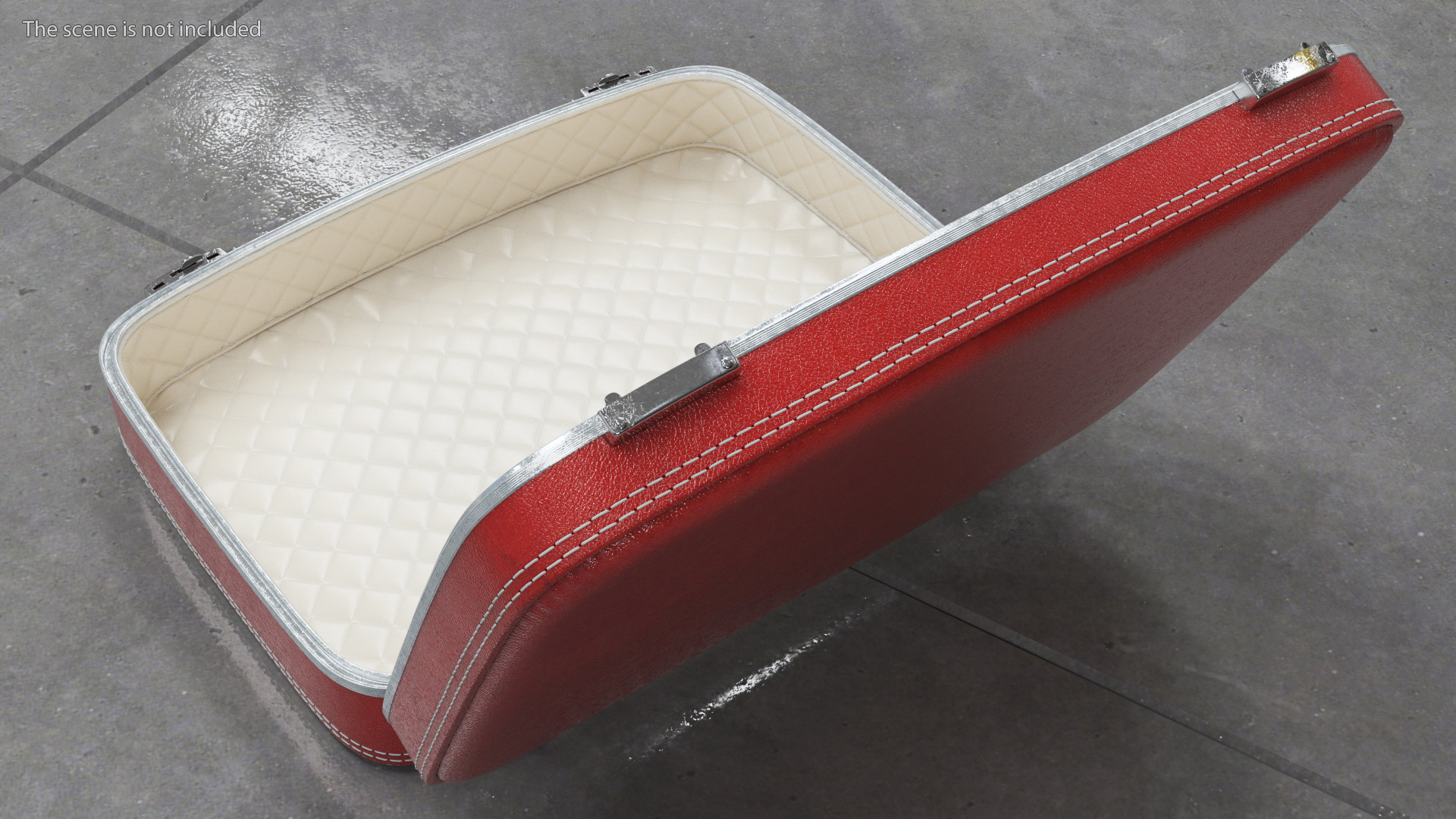3D model Vintage Open Red Suitcase