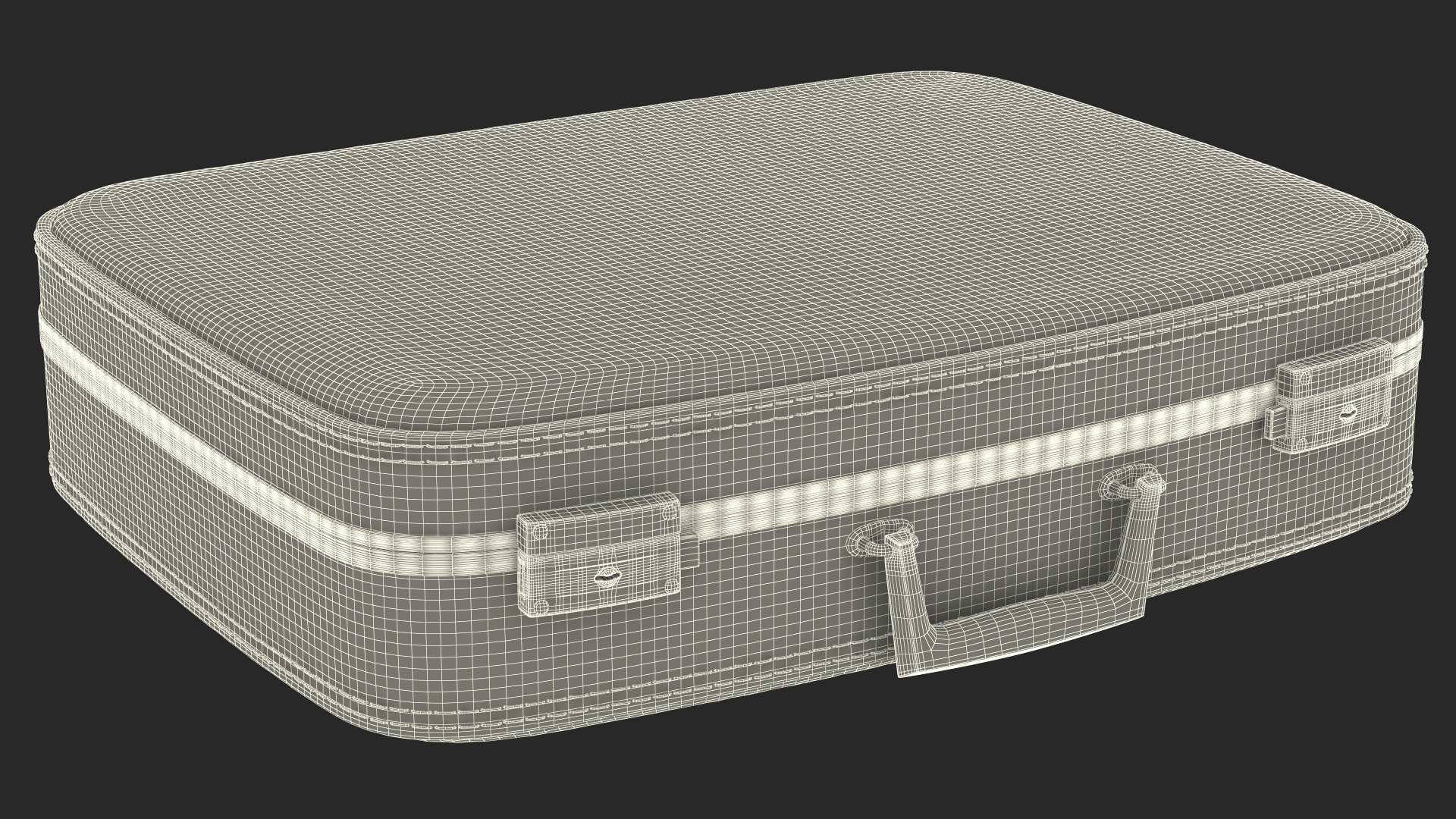 3D model Vintage Open Red Suitcase