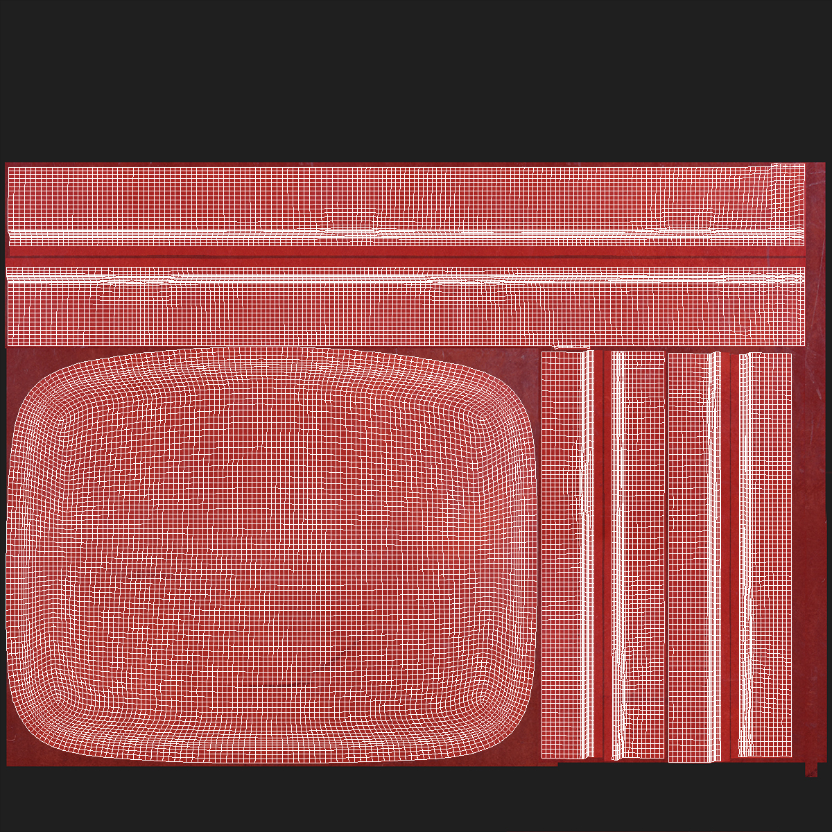 3D model Vintage Open Red Suitcase