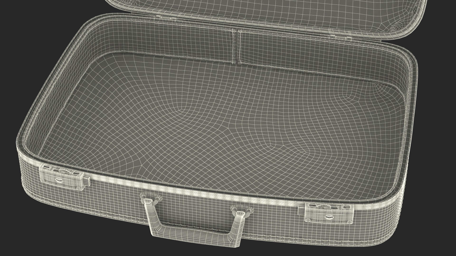 3D model Vintage Open Red Suitcase