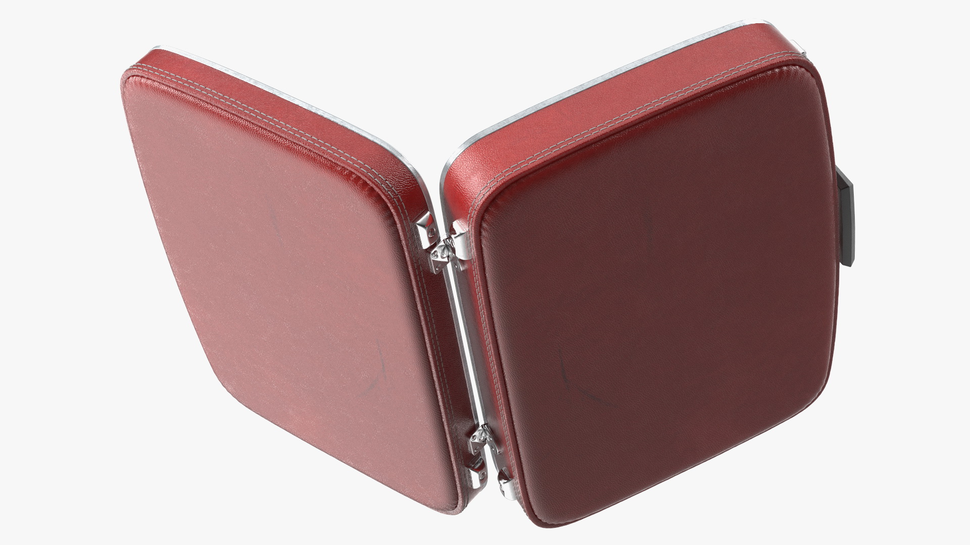 3D model Vintage Open Red Suitcase