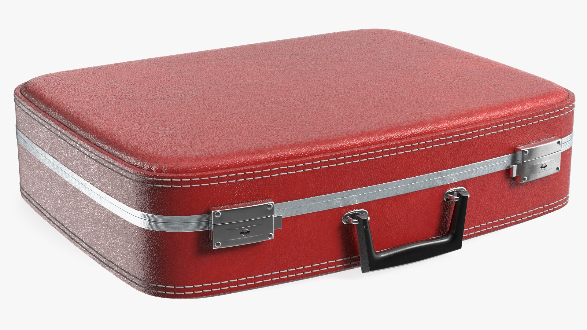 3D model Vintage Open Red Suitcase