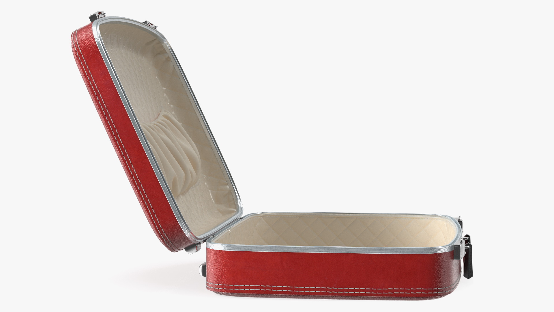 3D model Vintage Open Red Suitcase