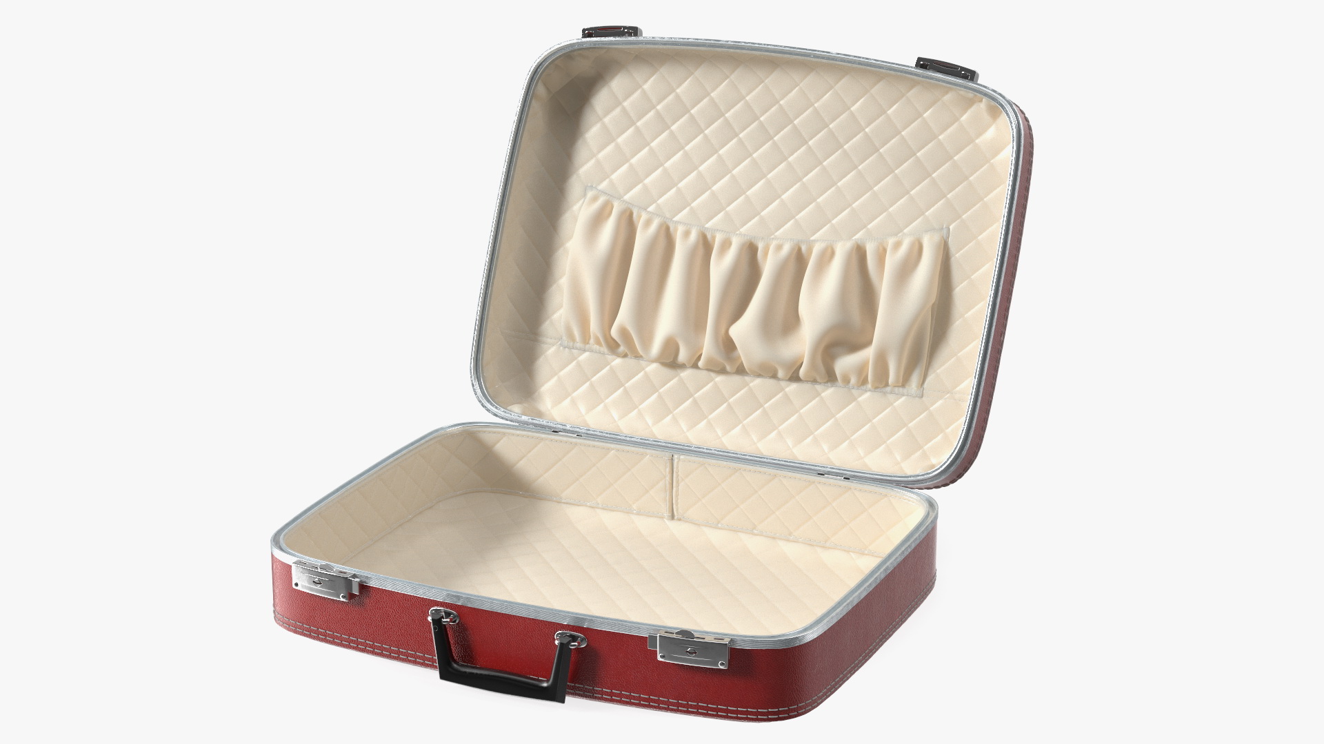 3D model Vintage Open Red Suitcase