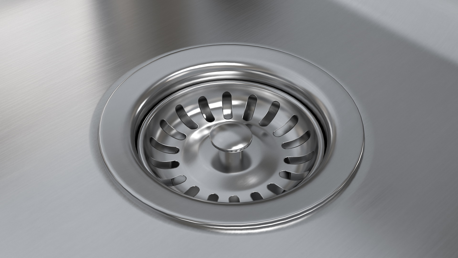 3D model Single Bowl Kitchen Sink with Drainboard