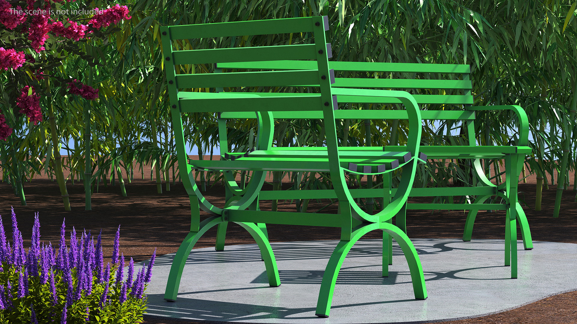 3D Metal Outdoor Furniture Set Green model