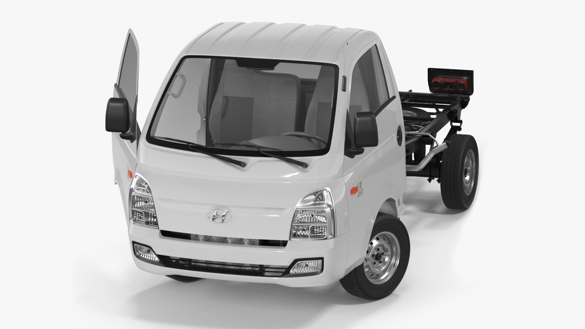 3D model Mini Truck Hyundai HR 2023 Bare Chassis Rigged for Maya