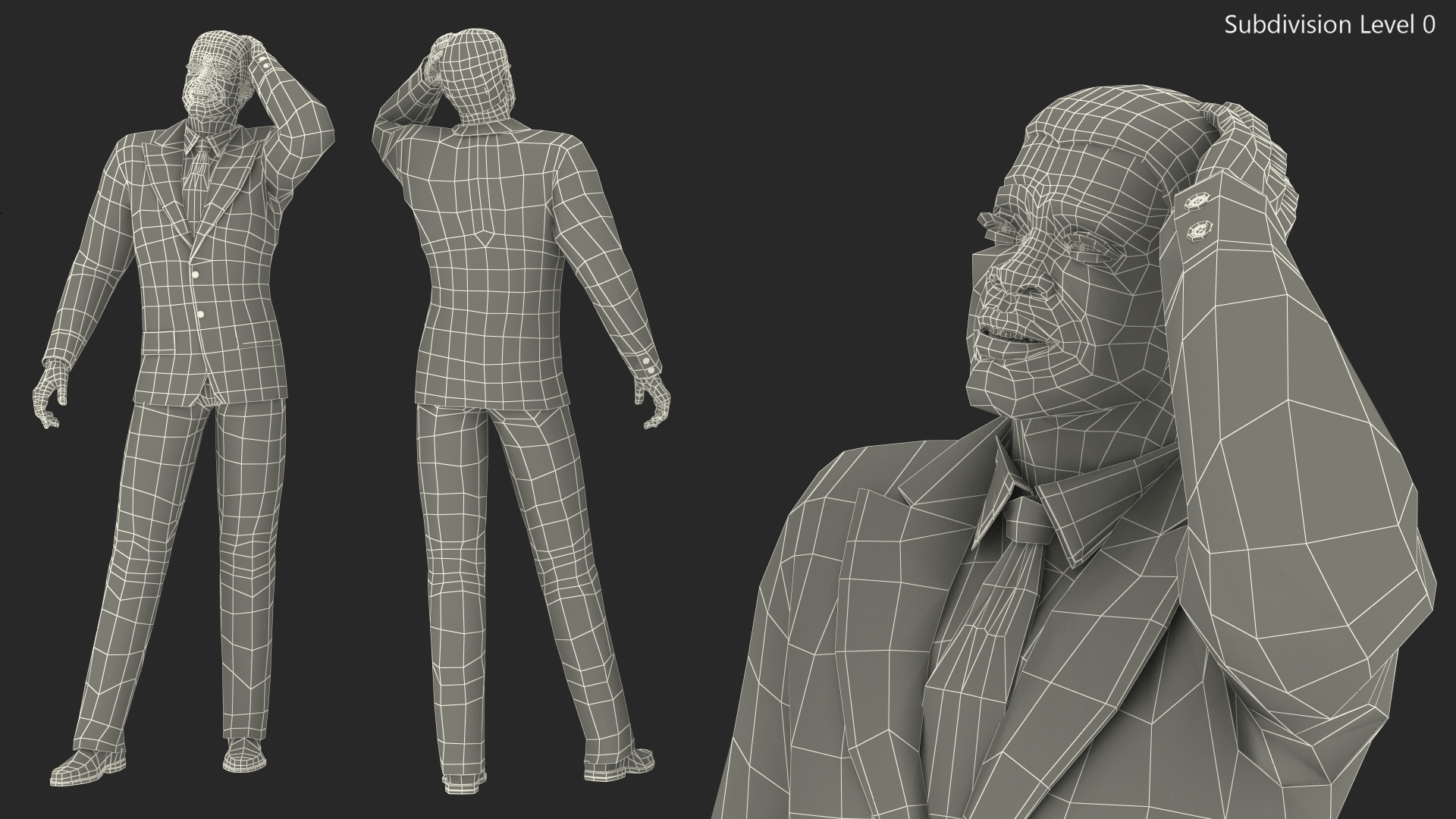 3D Light Skin Afro American Businessman
