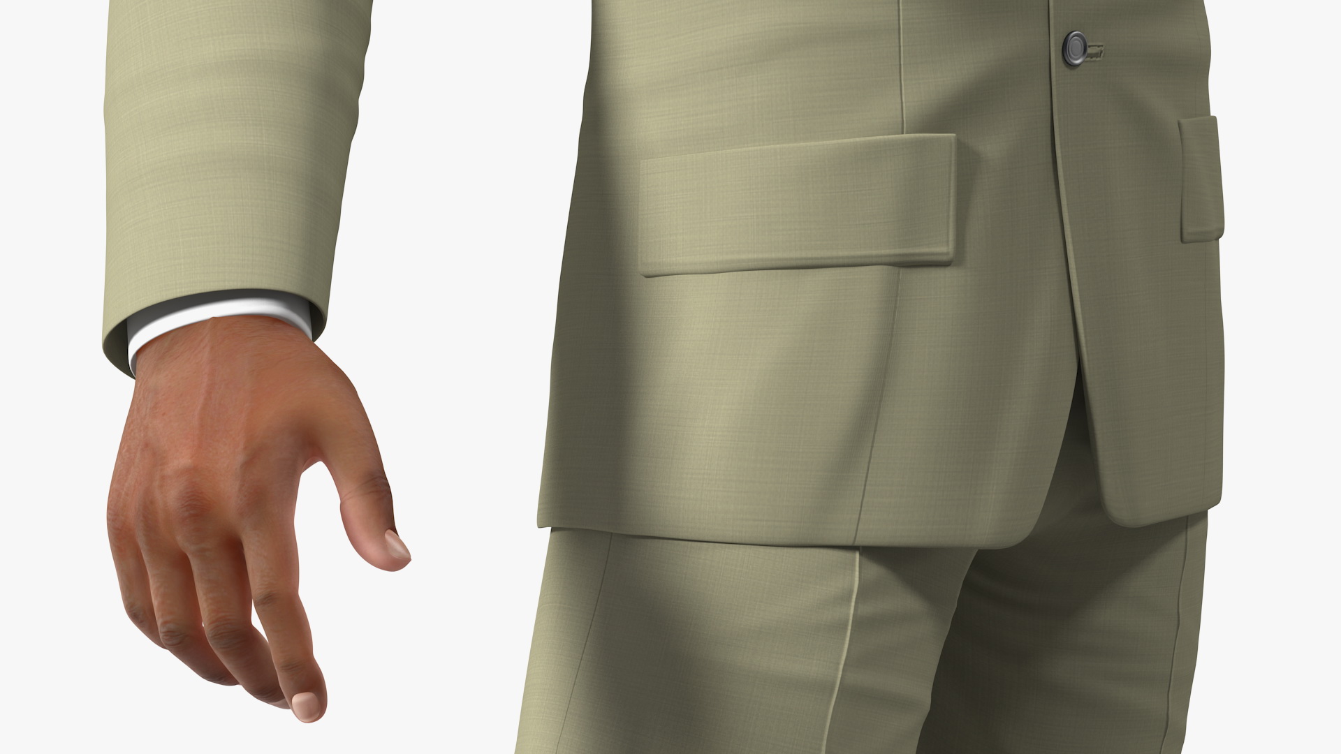 3D Light Skin Afro American Businessman