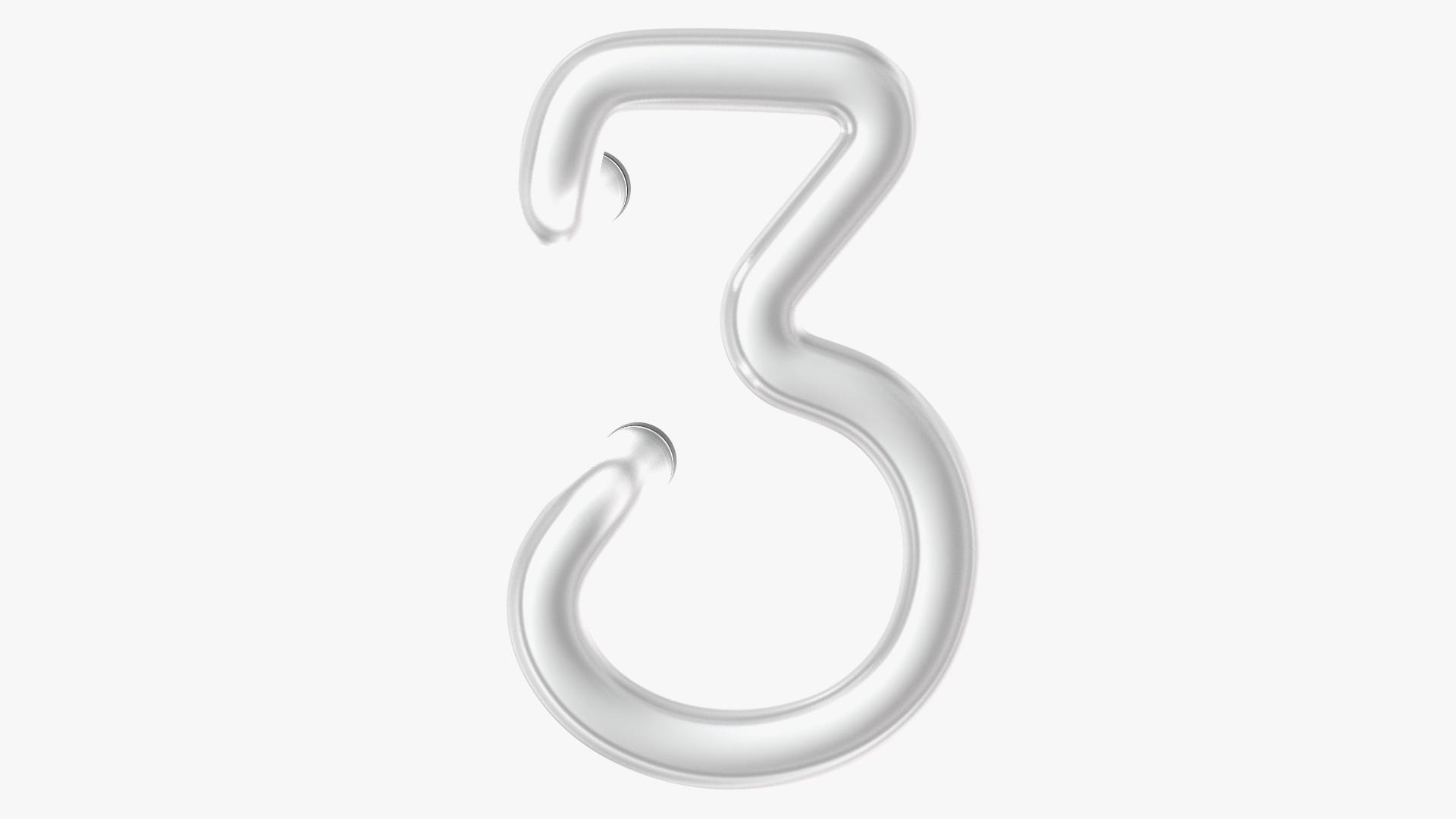Neon Tube Light Number 3 3D model