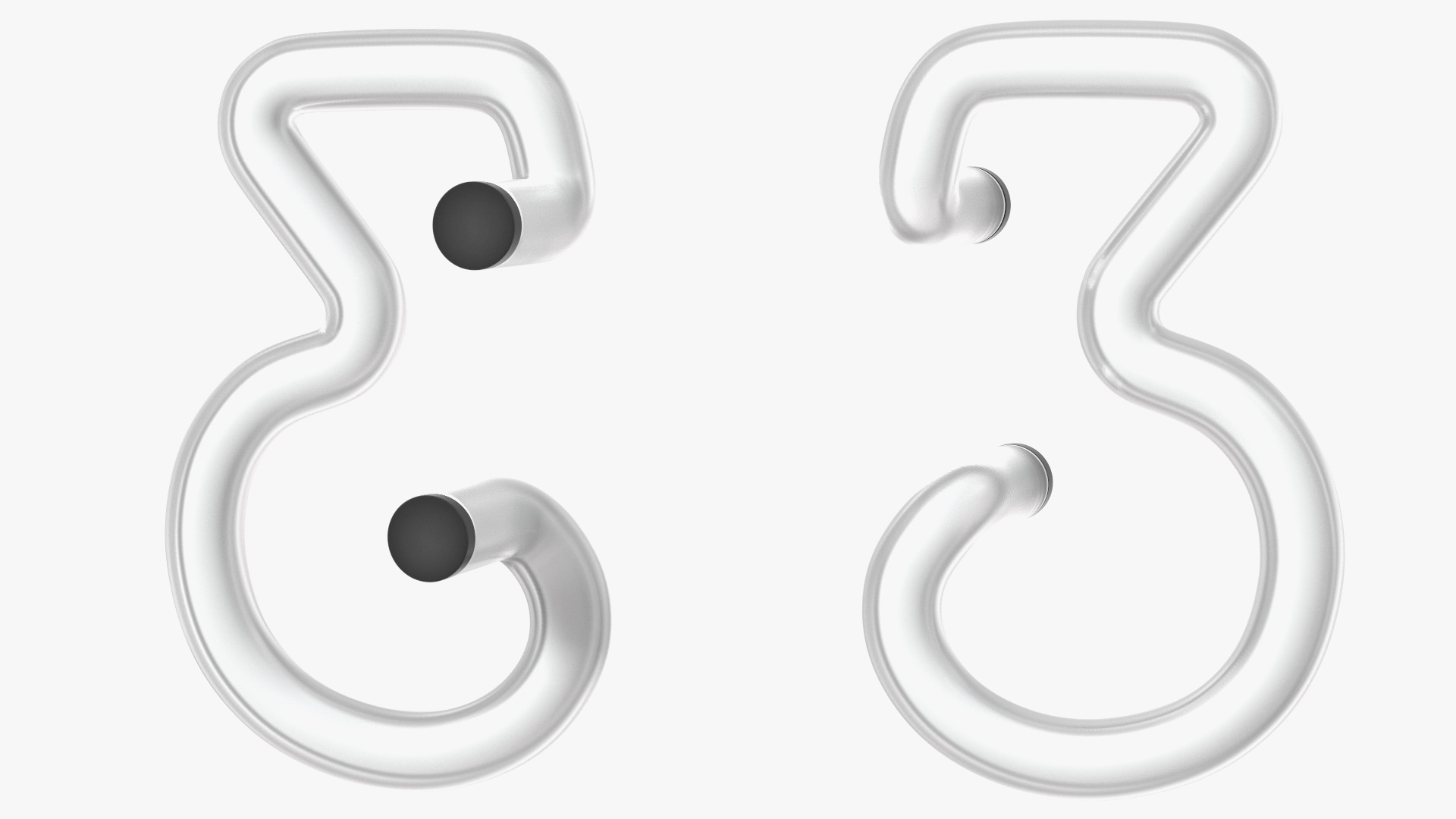 Neon Tube Light Number 3 3D model