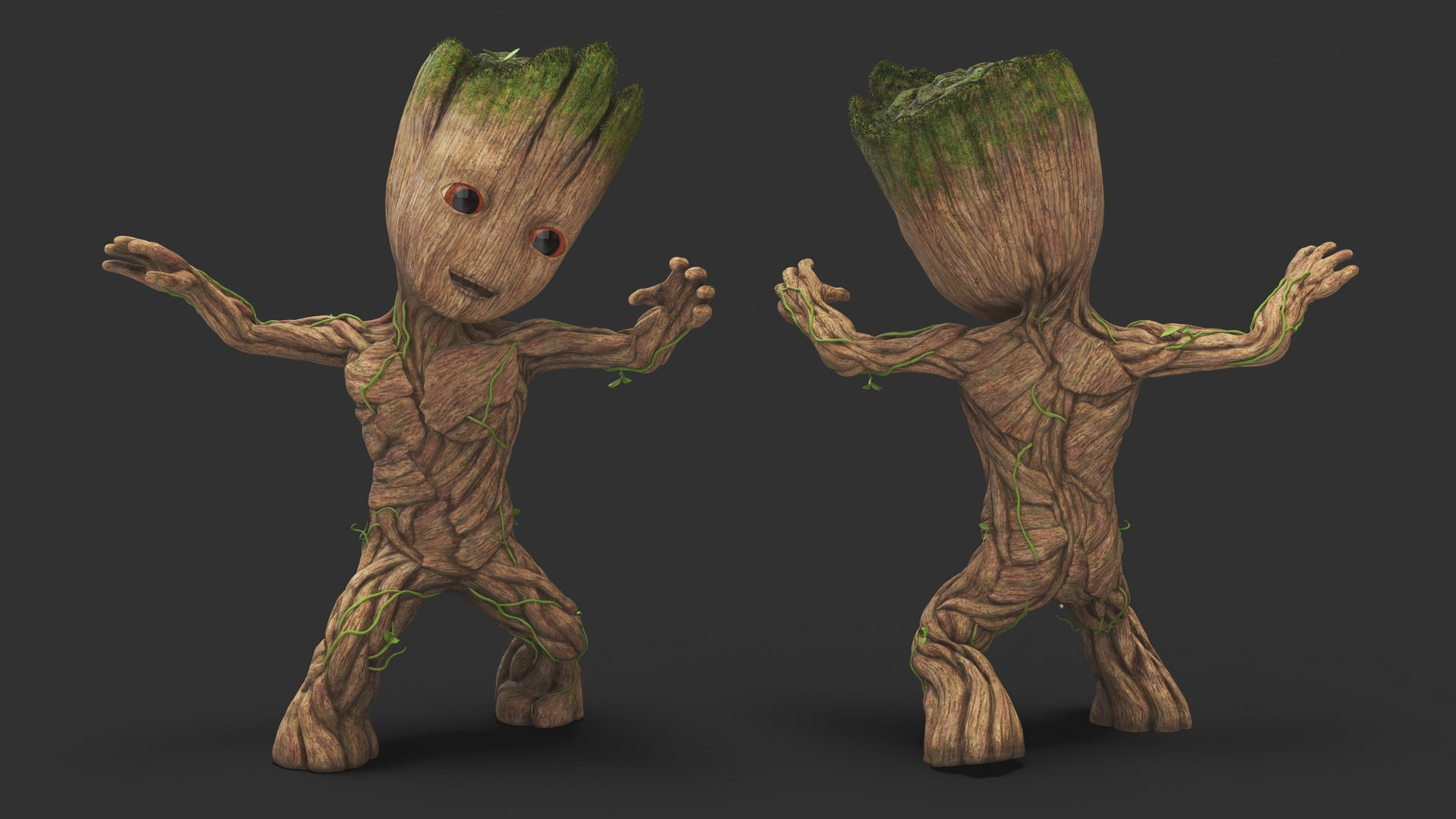 3D model Little Groot Character Dancing Pose