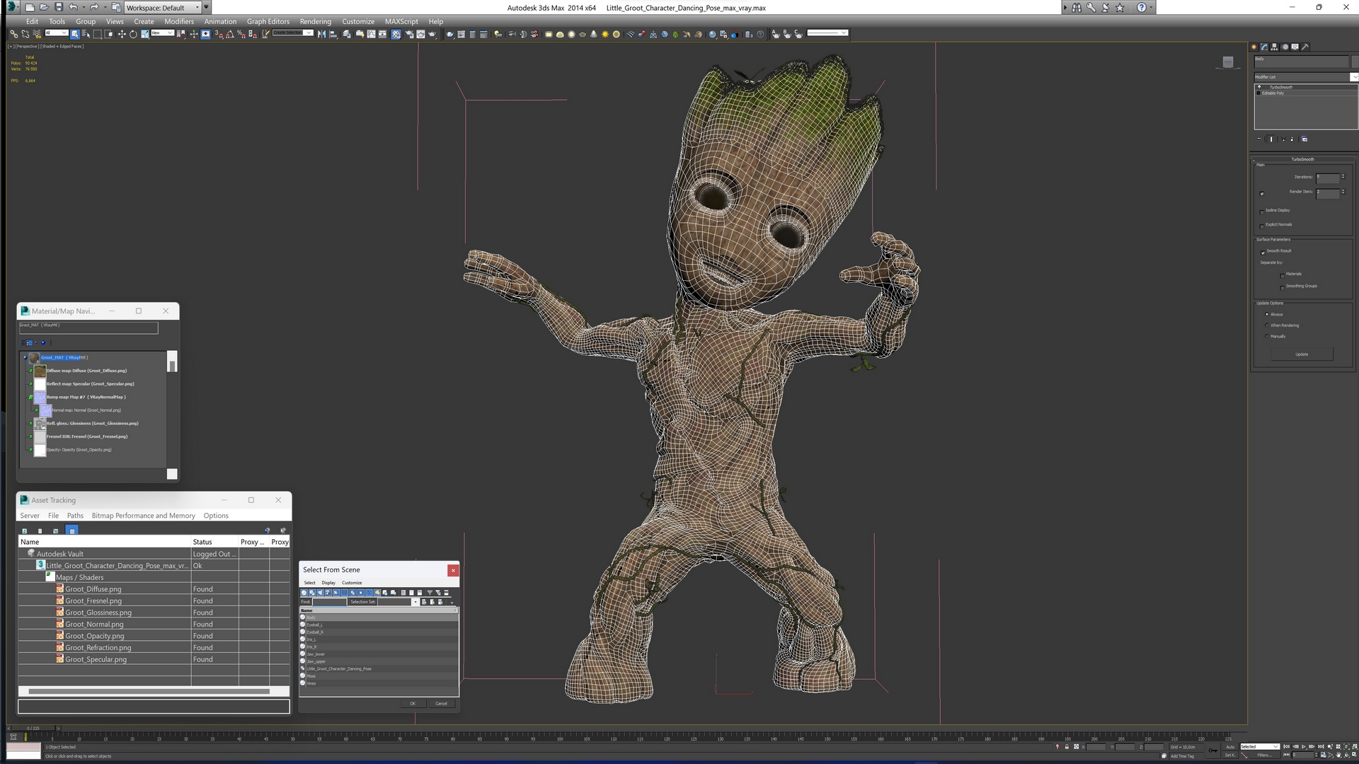 3D model Little Groot Character Dancing Pose