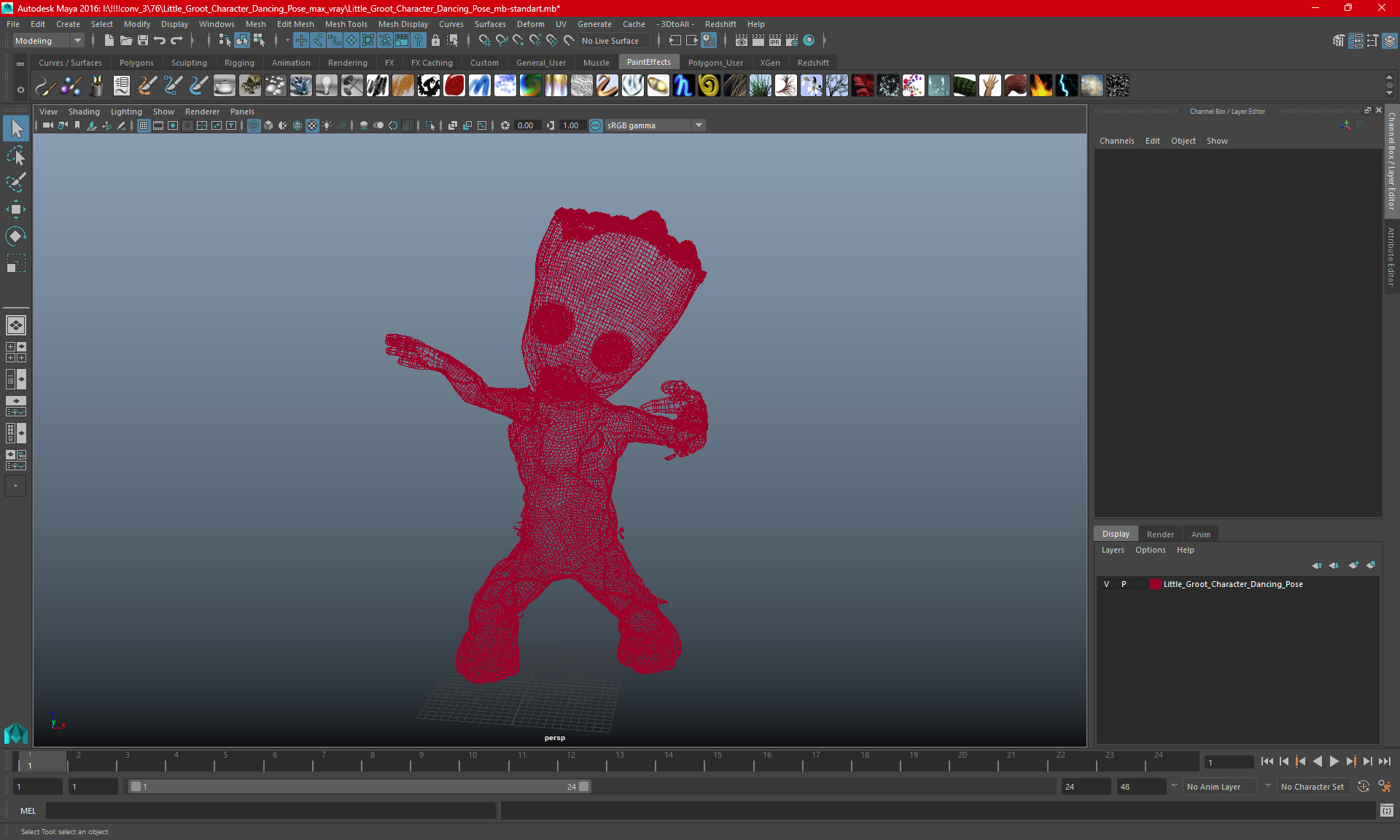 3D model Little Groot Character Dancing Pose