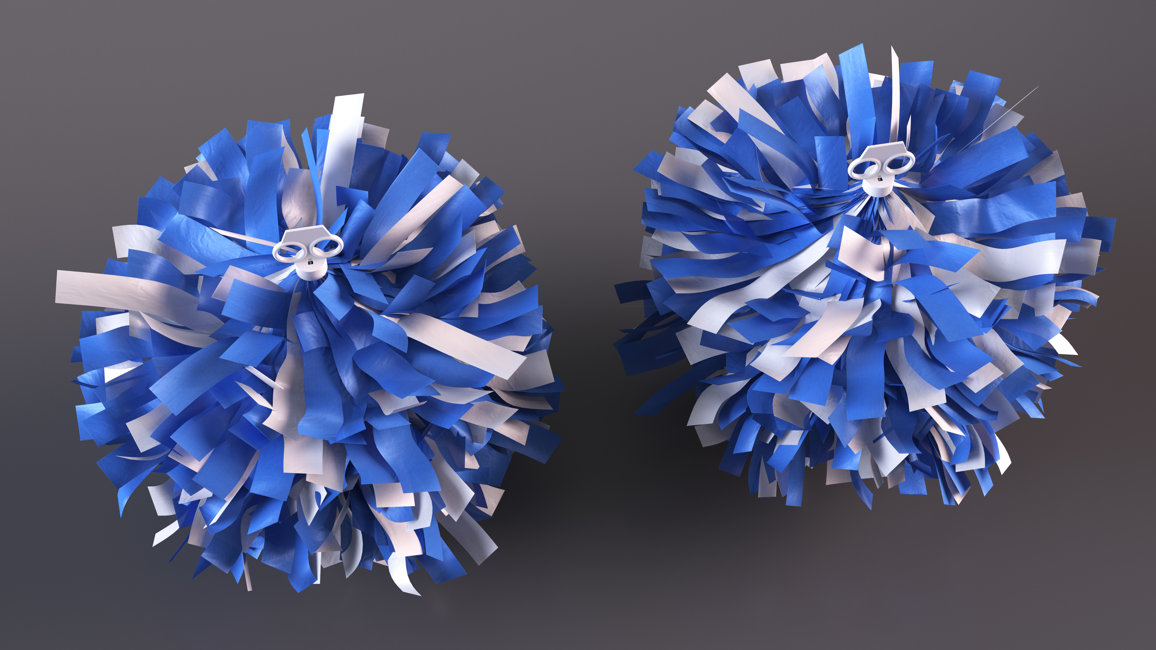 Pom Poms Blue Color 3D model