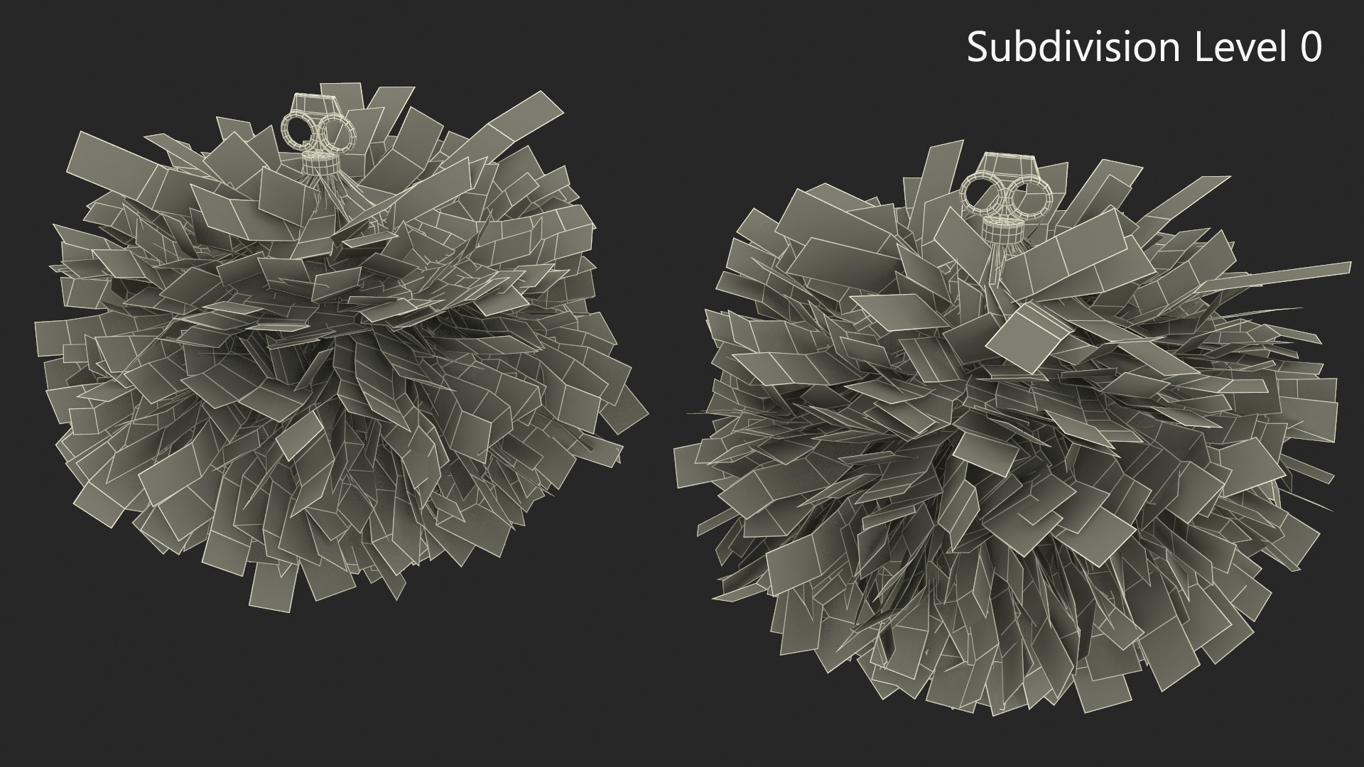 Pom Poms Blue Color 3D model