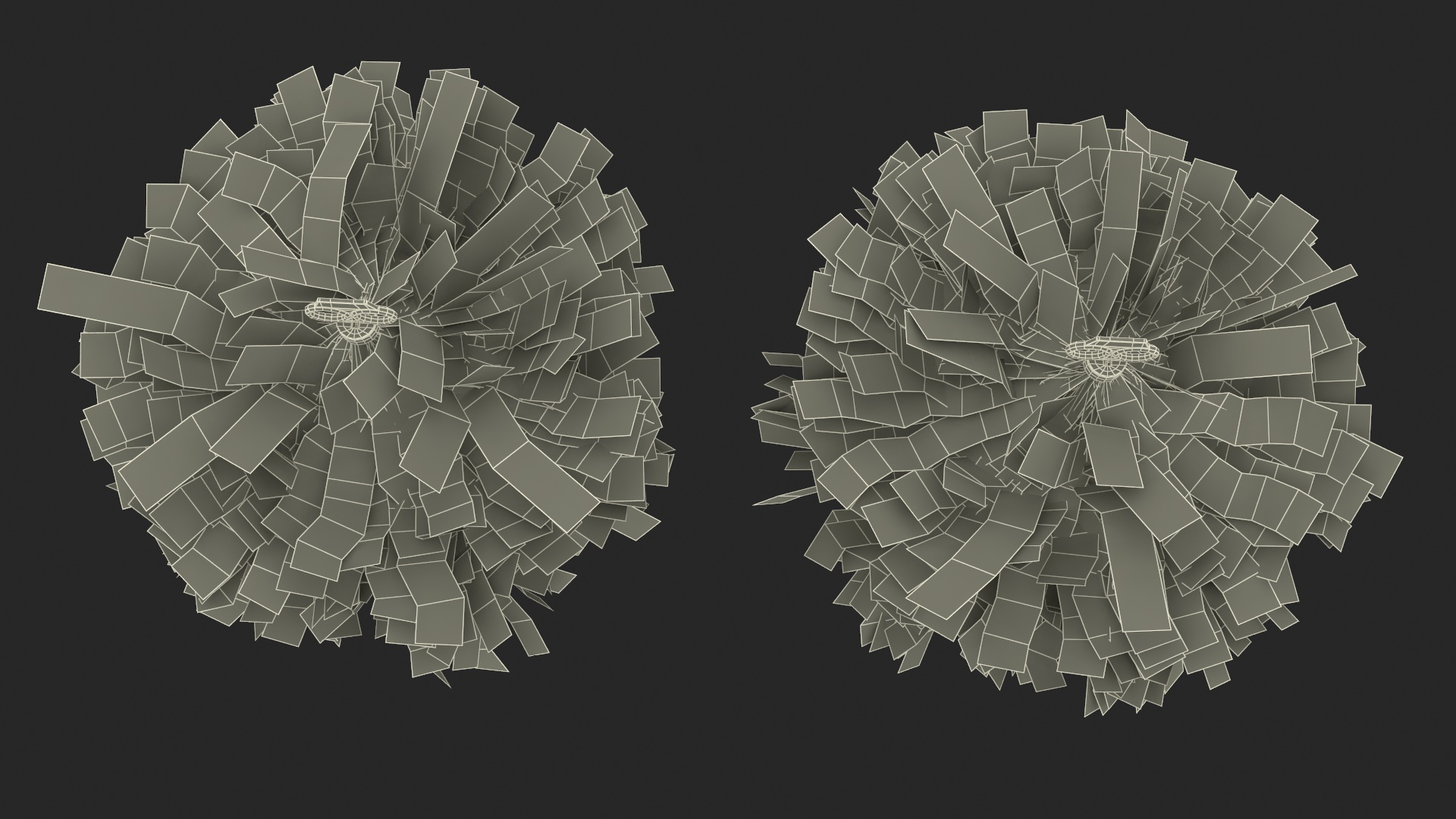 Pom Poms Blue Color 3D model