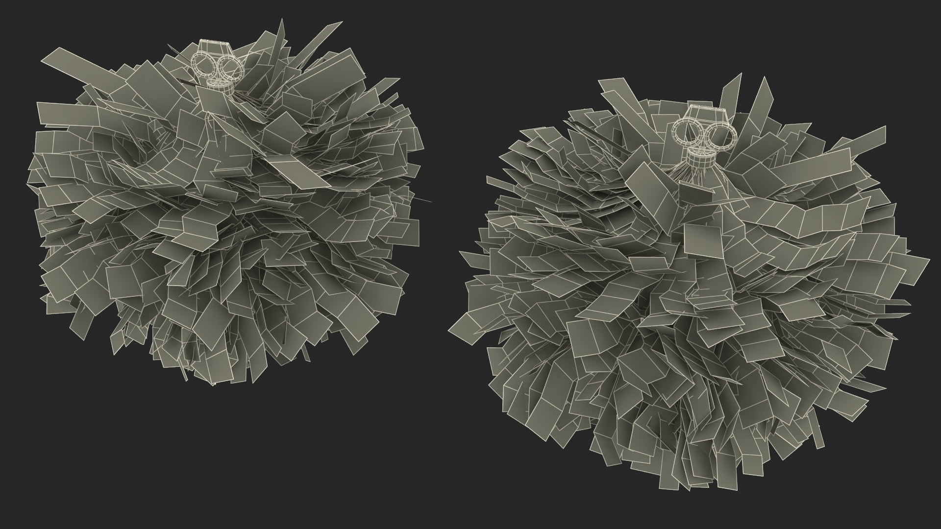 Pom Poms Blue Color 3D model