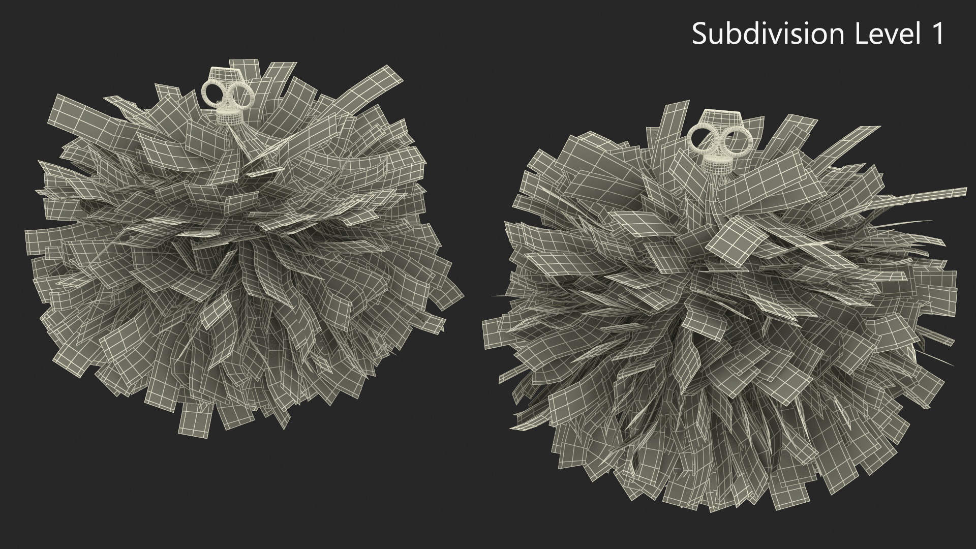 Pom Poms Blue Color 3D model