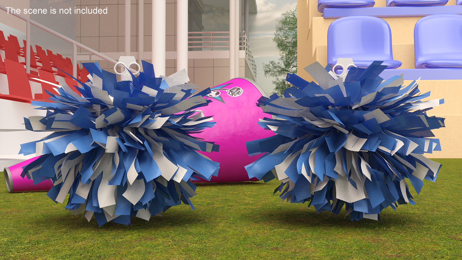 Pom Poms Blue Color 3D model