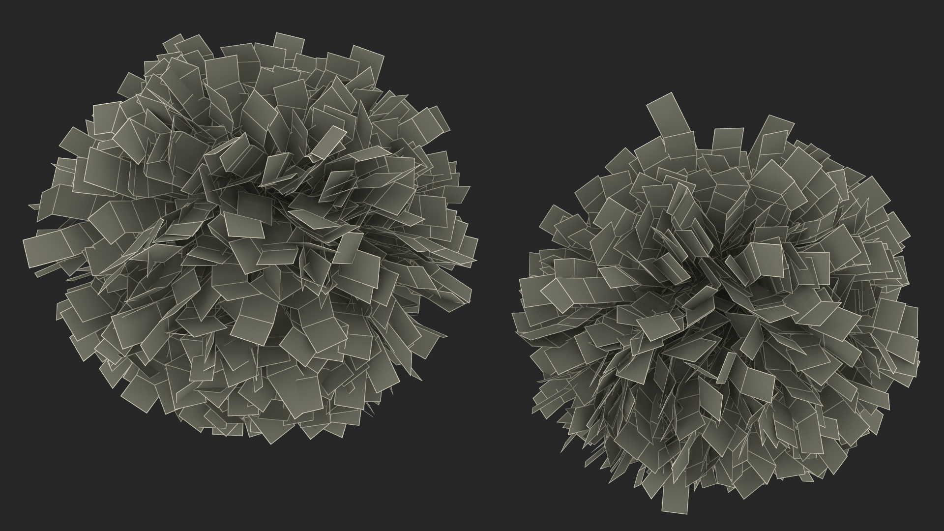 Pom Poms Blue Color 3D model