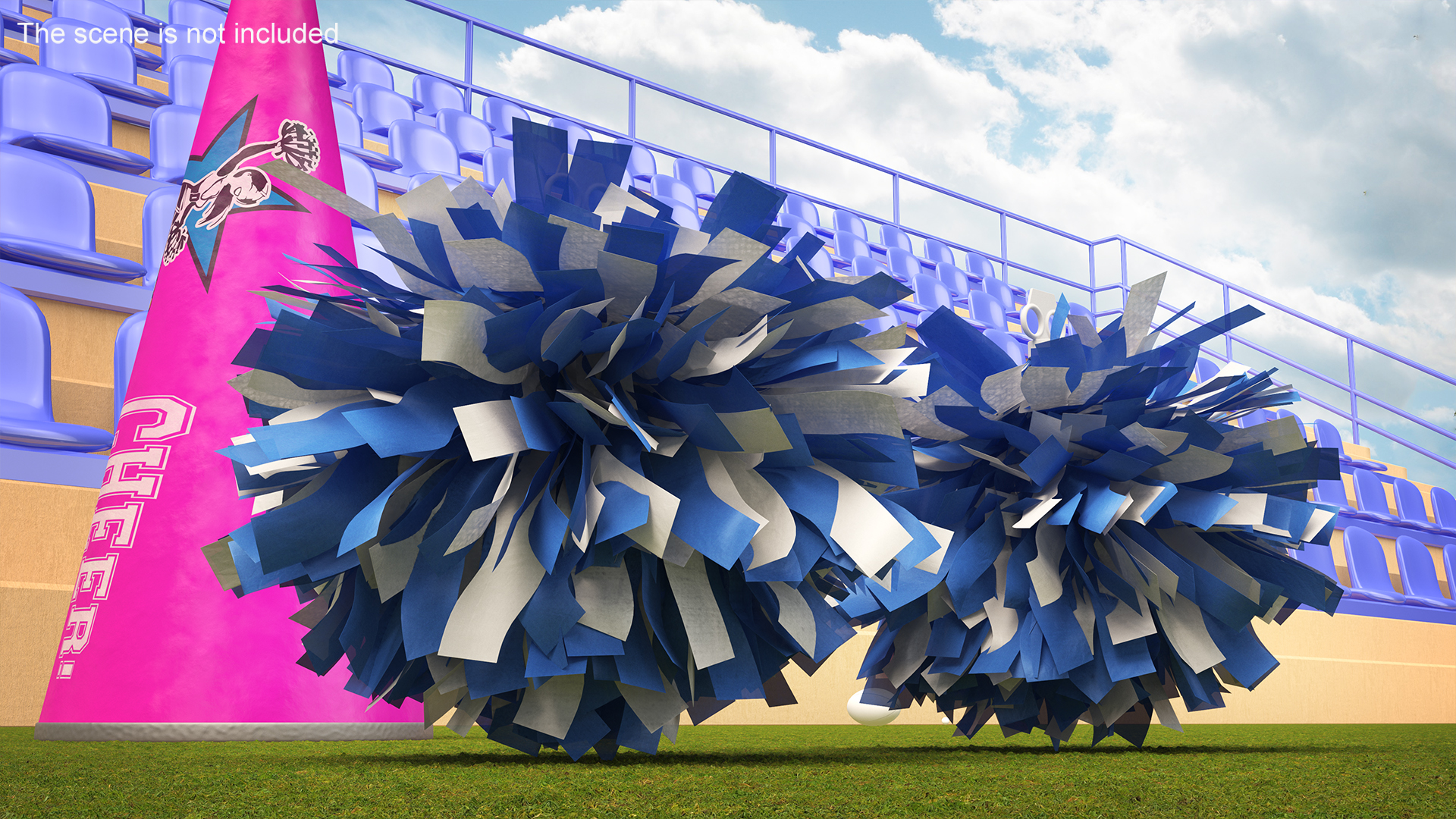 Pom Poms Blue Color 3D model