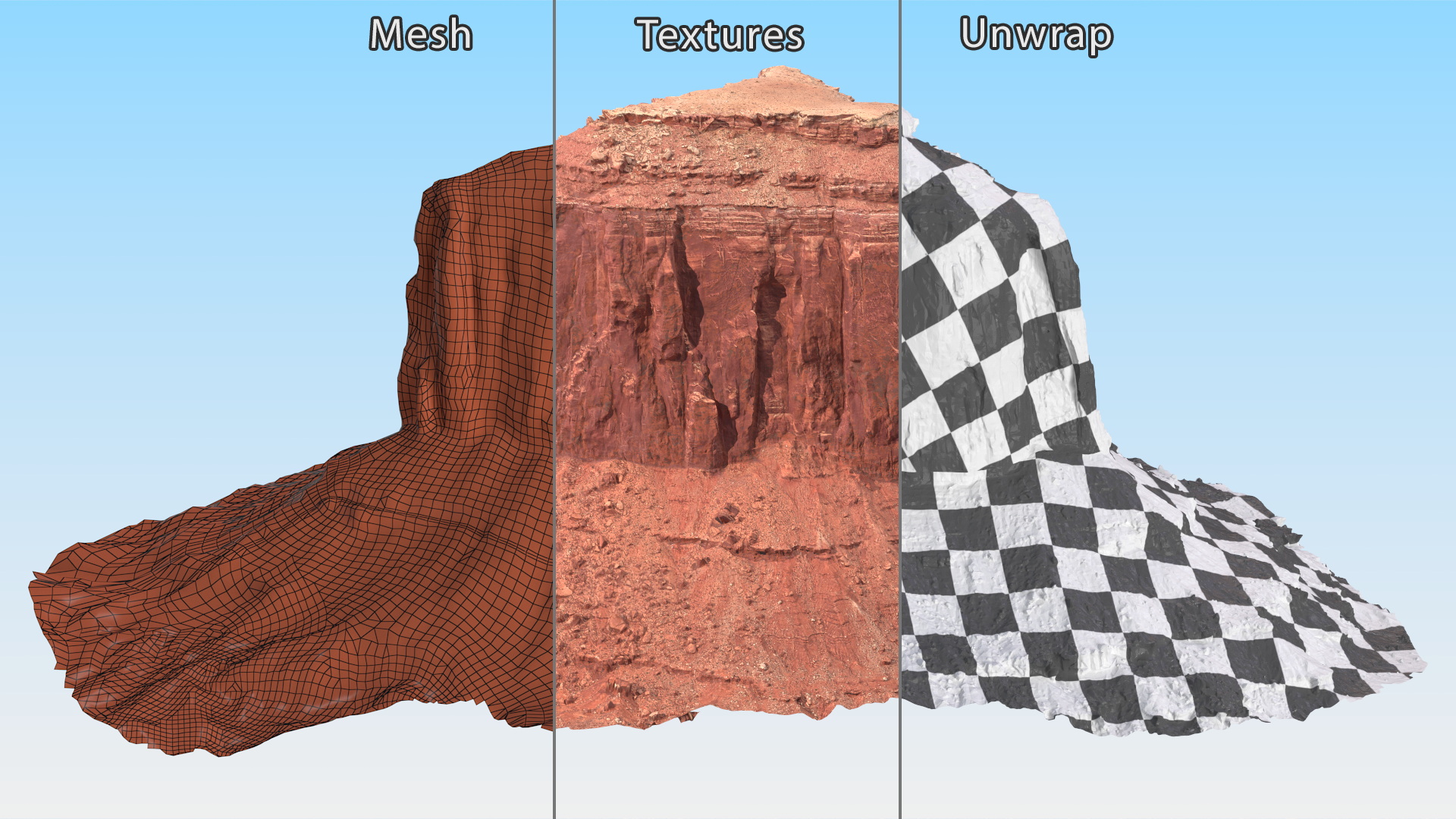 Monument Valley Merrick Butte Rock Formation 3D model