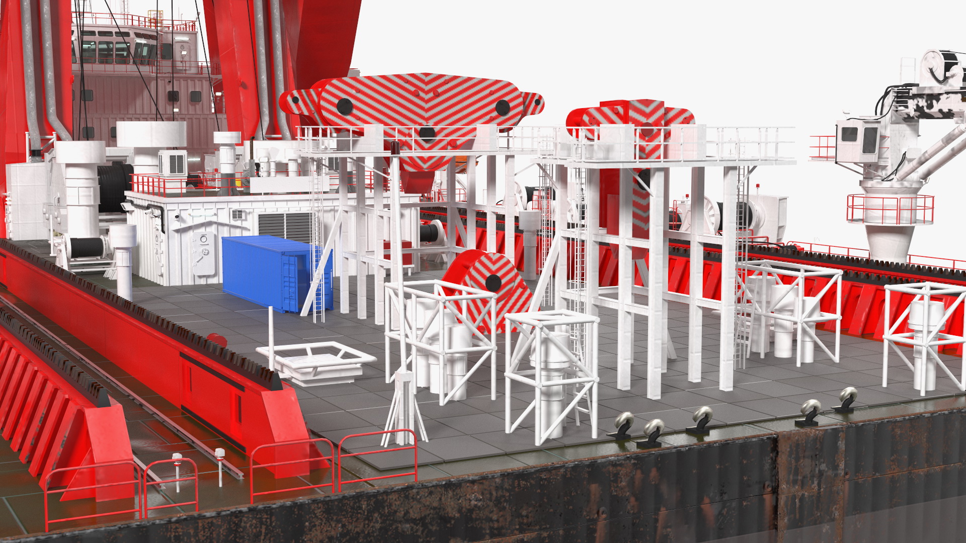 3D Floating Vessel Crane Working Position model