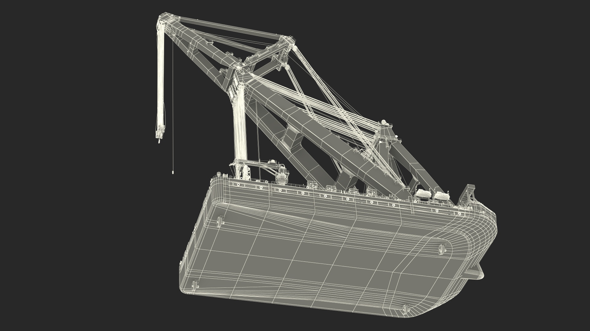 3D Floating Vessel Crane Working Position model
