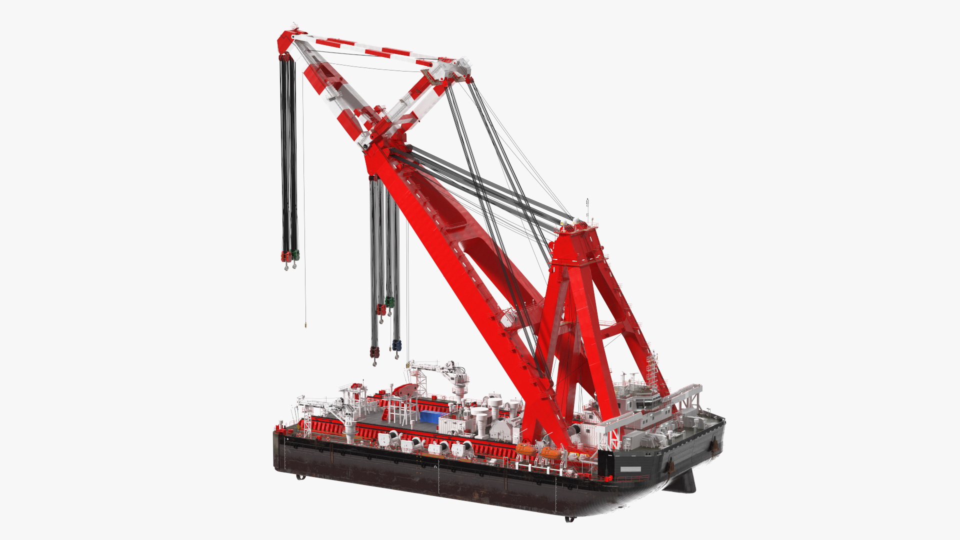 3D Floating Vessel Crane Working Position model