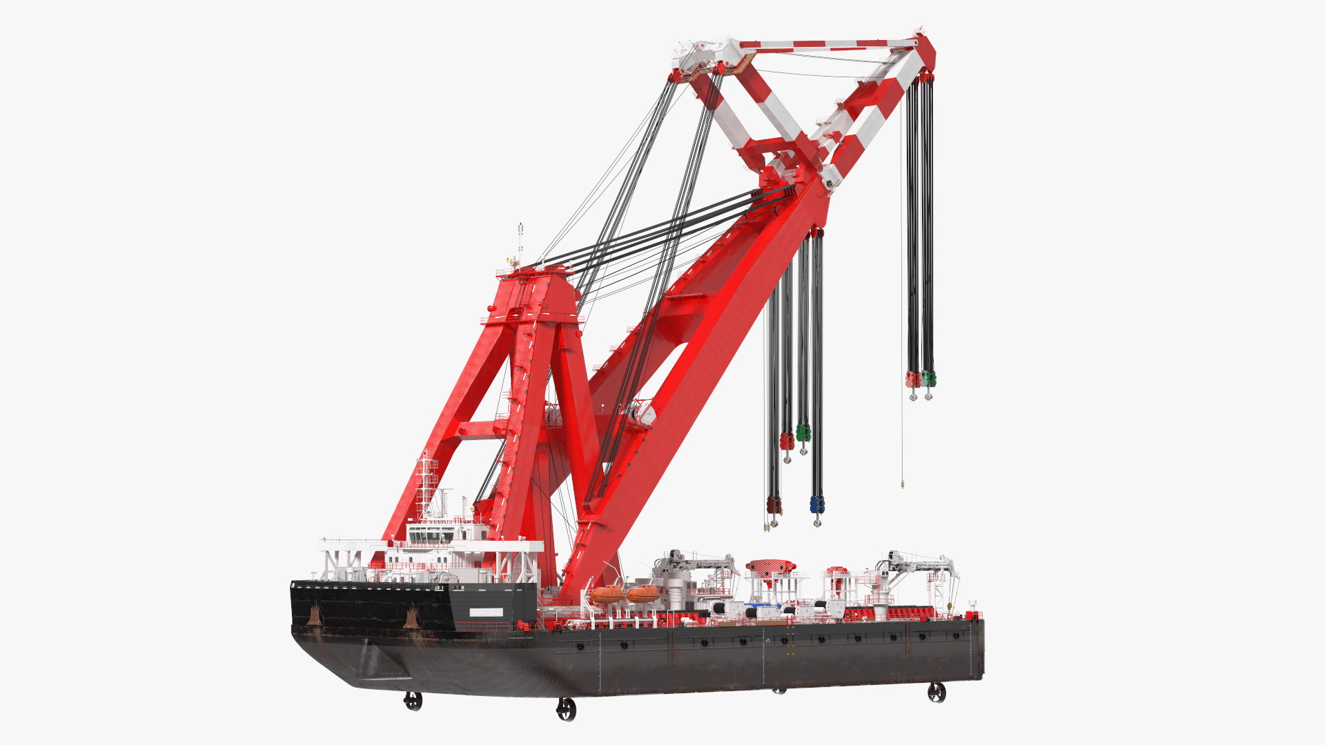 3D Floating Vessel Crane Working Position model