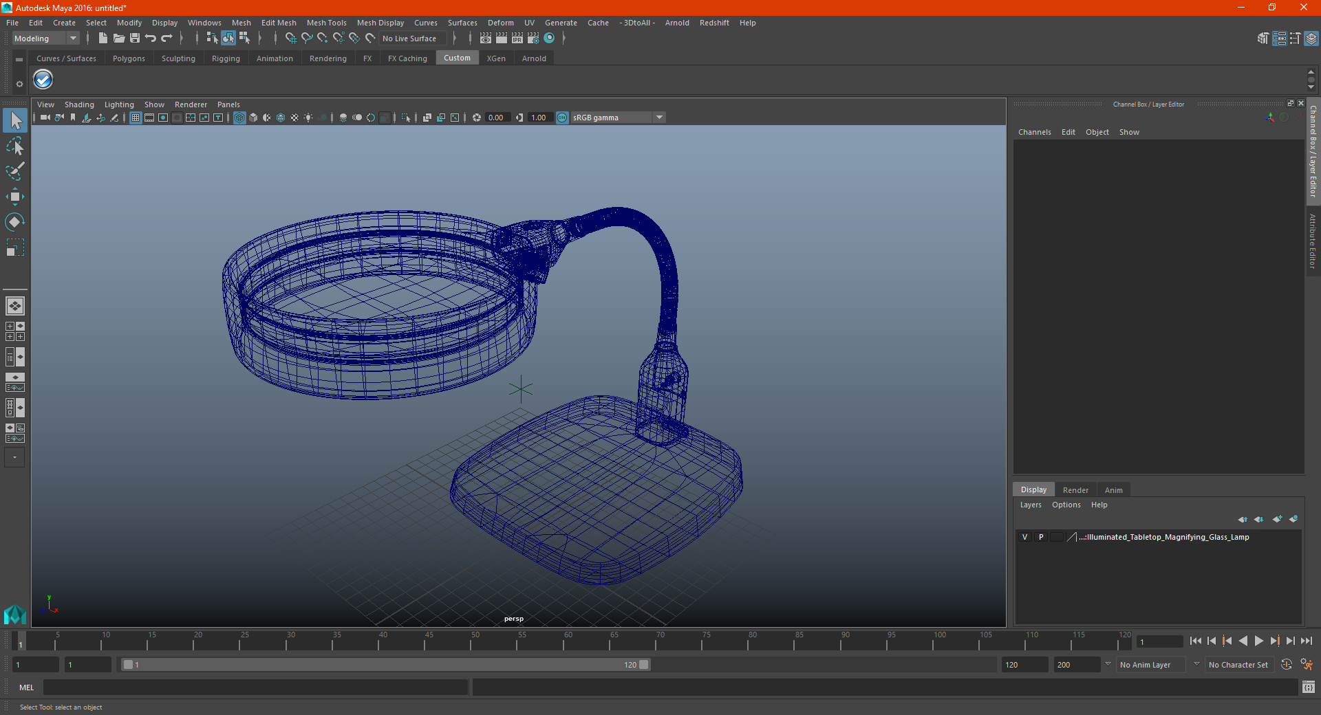 Illuminated Tabletop Magnifying Glass Lamp 3D