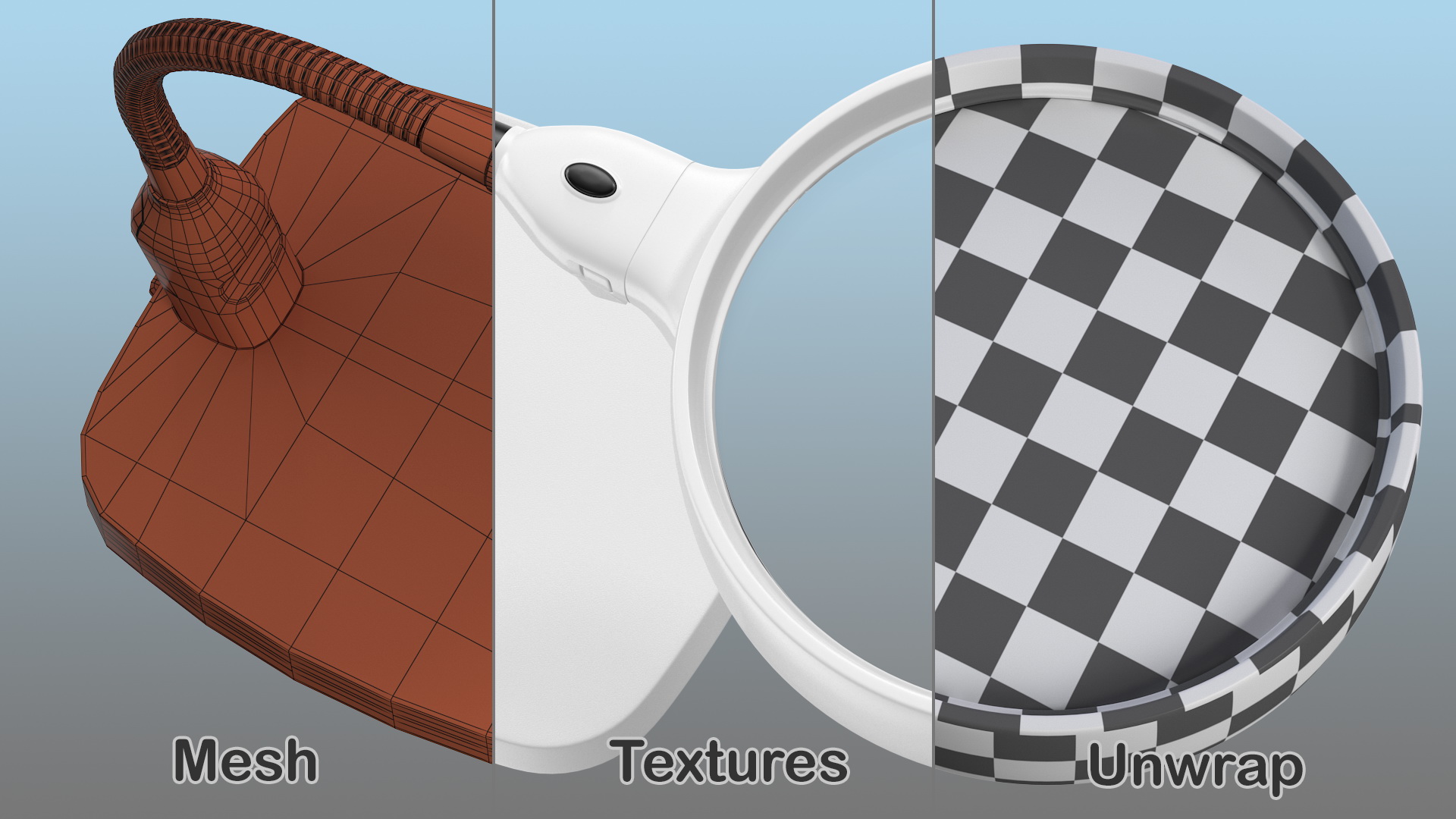 Illuminated Tabletop Magnifying Glass Lamp 3D