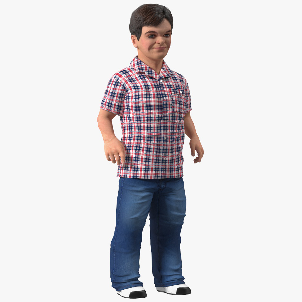3D model Character Dwarf Man Everyday Style Rigged for Cinema 4D