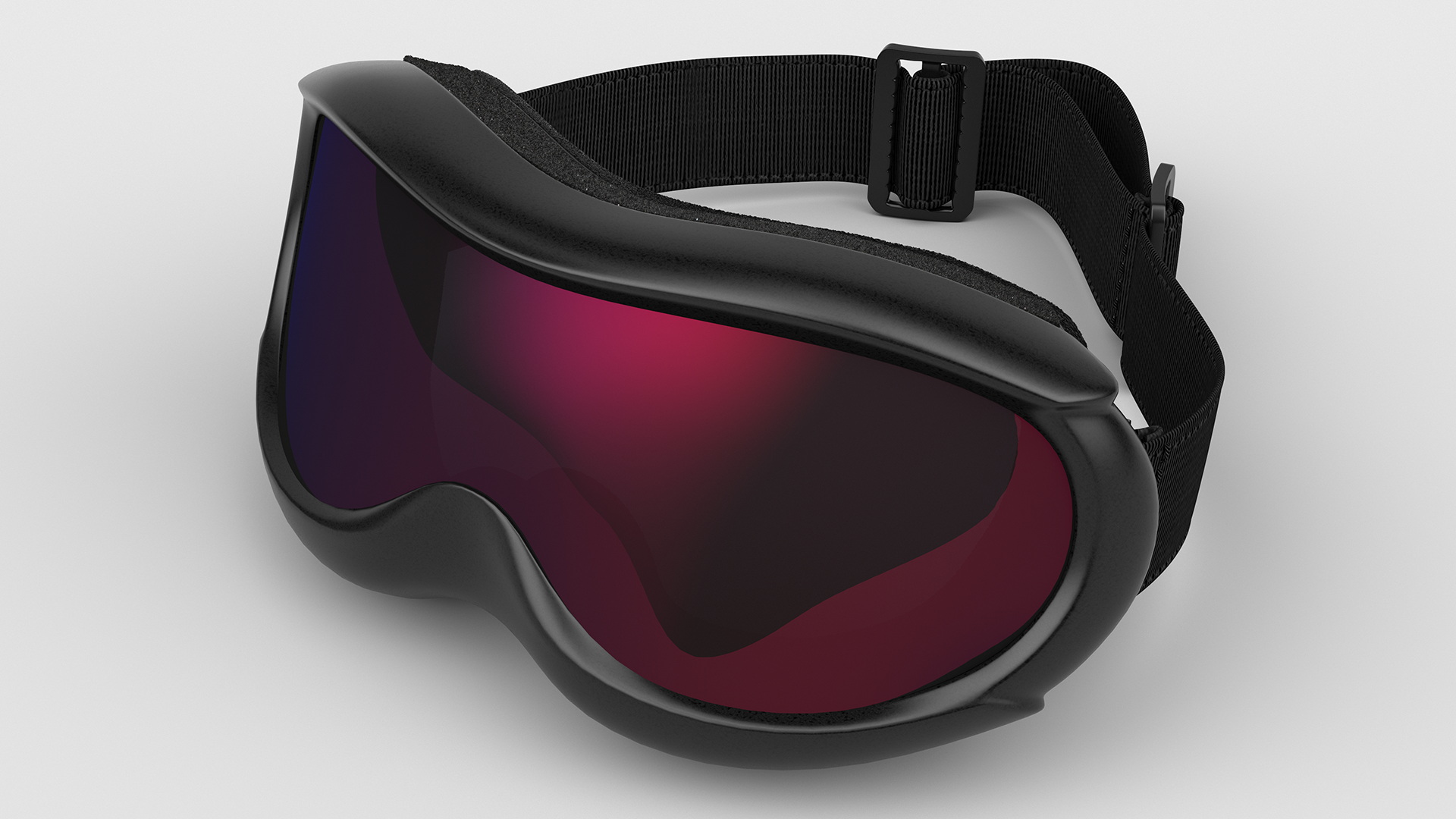 Blue and Red Gradient Glass Ski Goggles 3D model