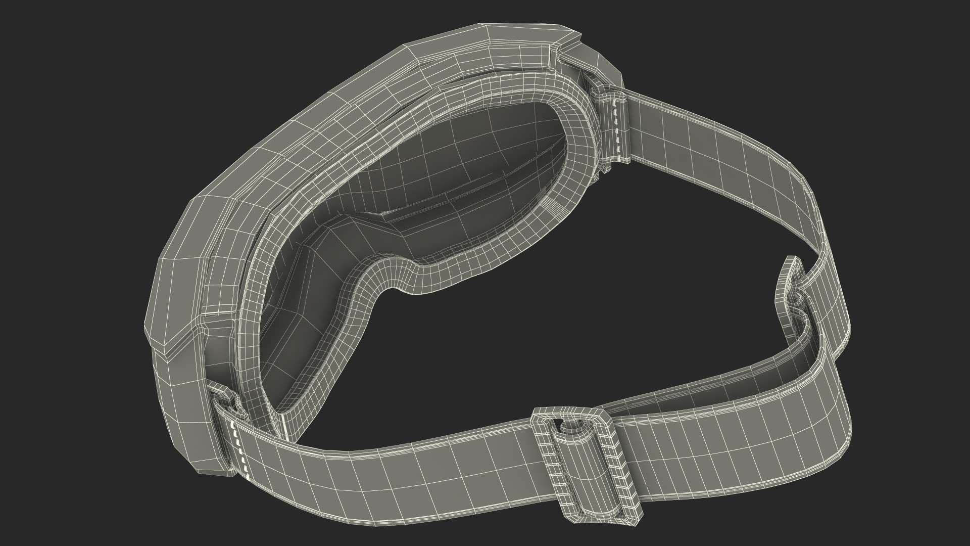 Blue and Red Gradient Glass Ski Goggles 3D model