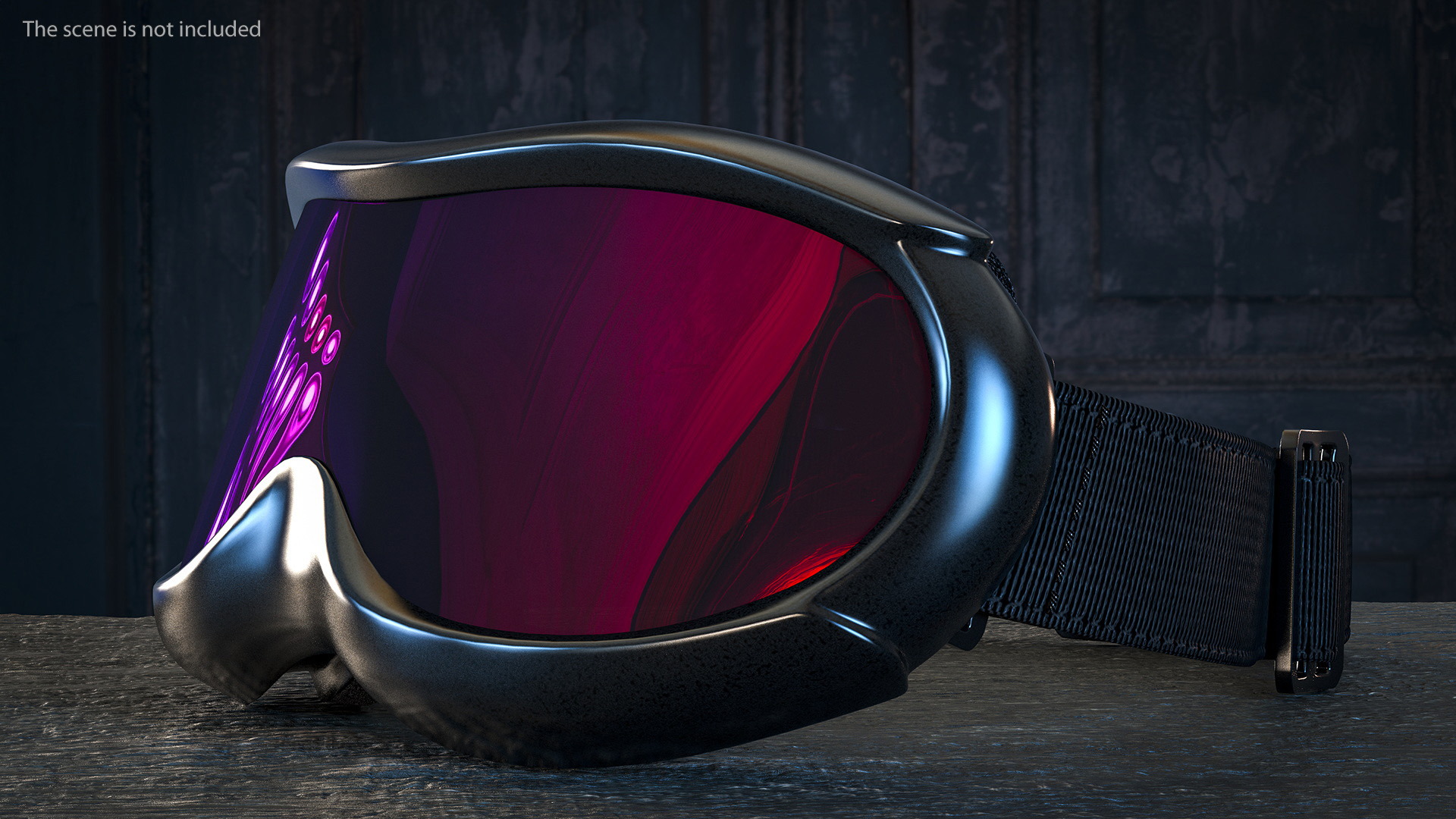 Blue and Red Gradient Glass Ski Goggles 3D model