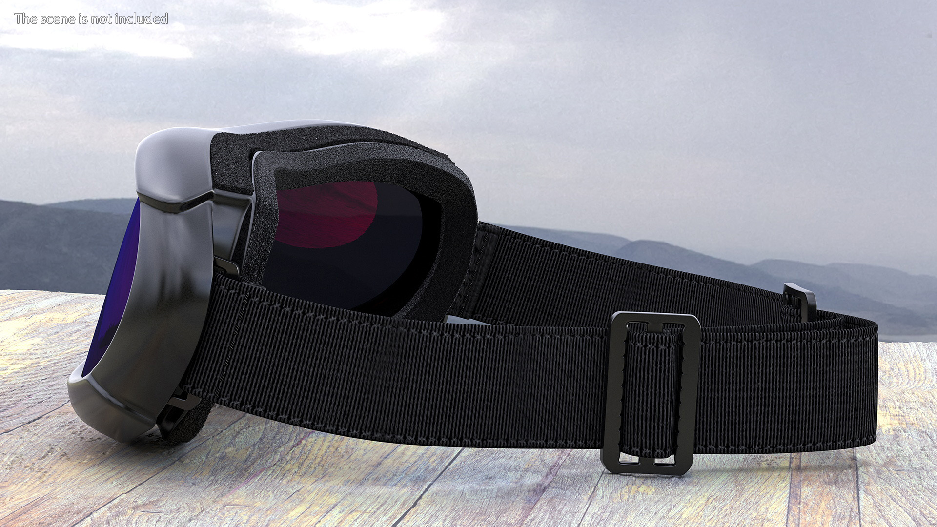 Blue and Red Gradient Glass Ski Goggles 3D model