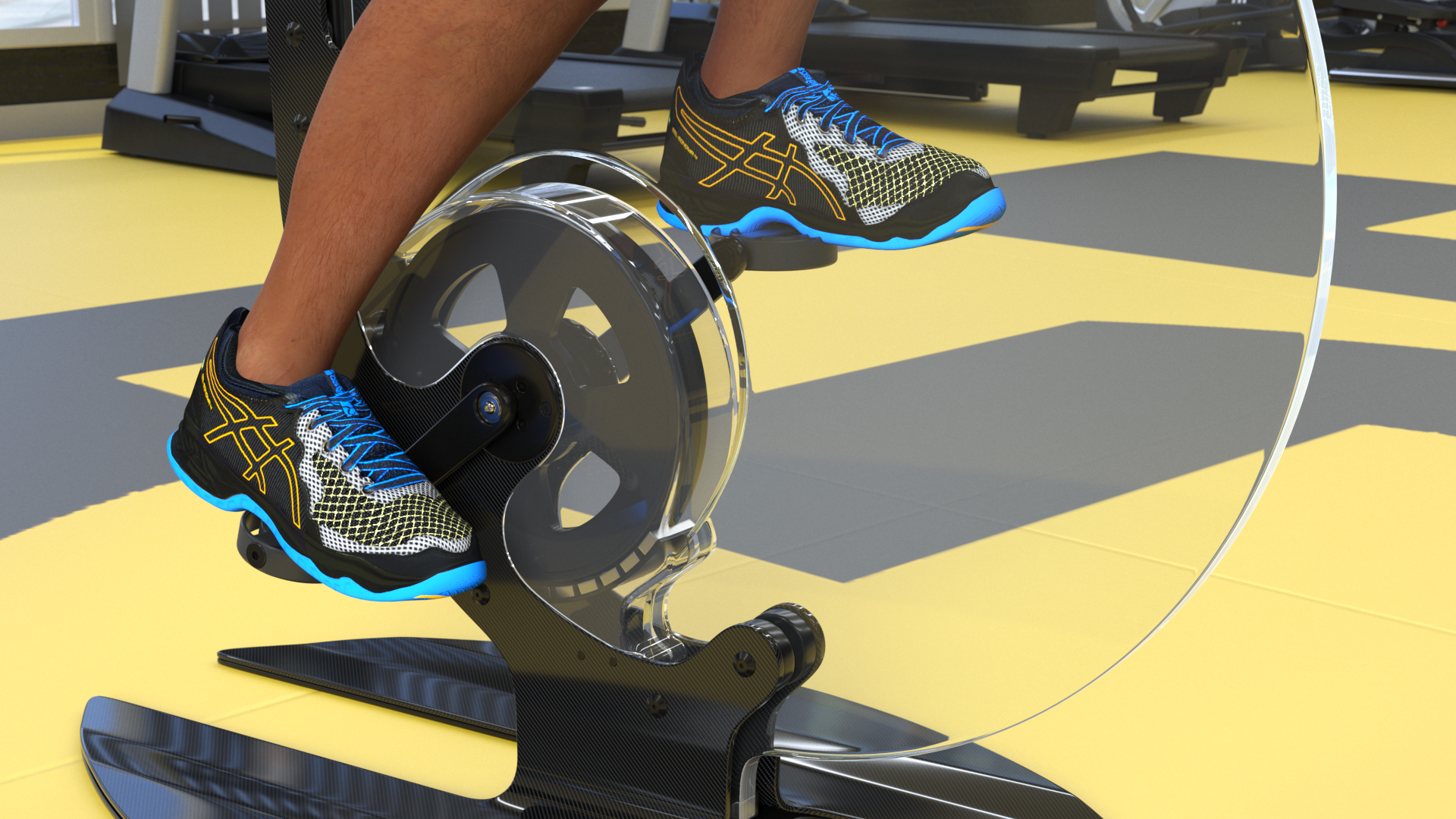 Sportsmen Training on Exercise Bike, view 7