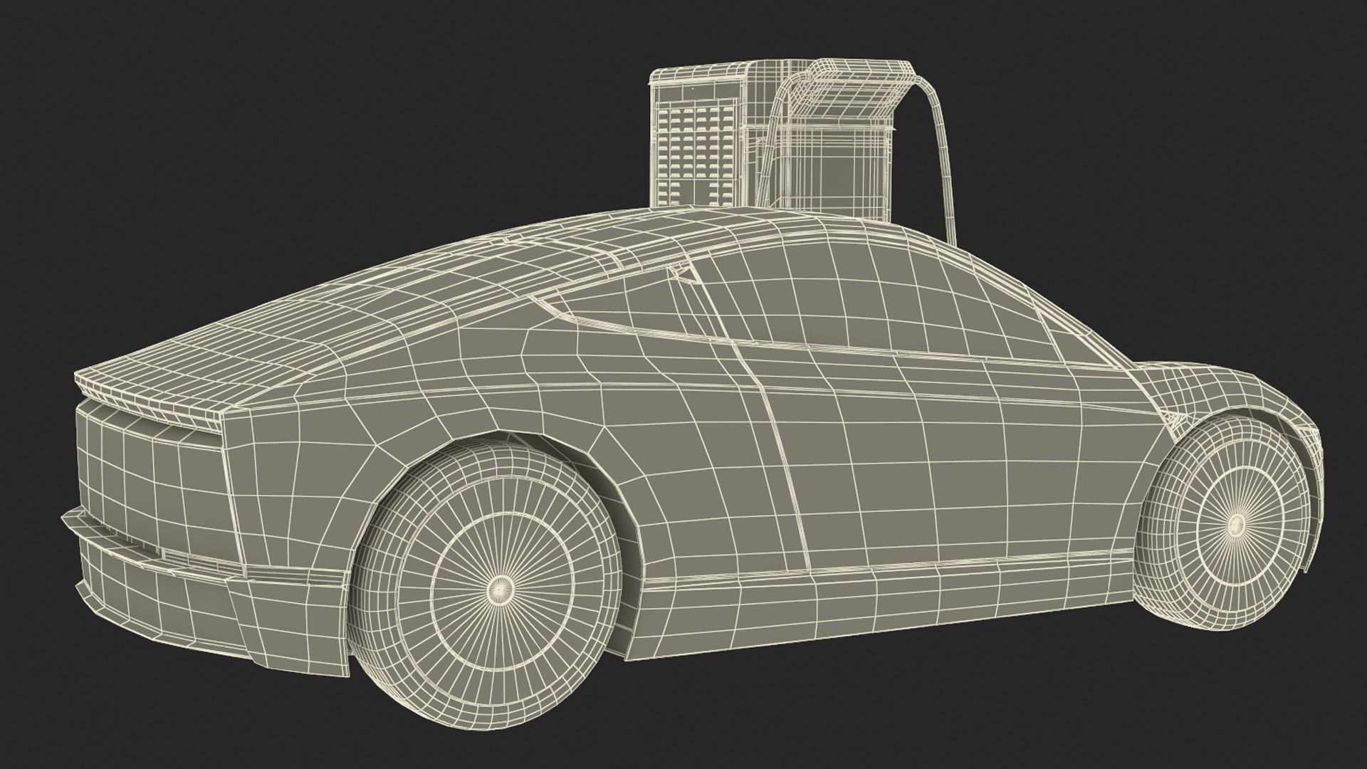 Electric Coupe Car with Freewire Ultrafast Charging Station 3D model