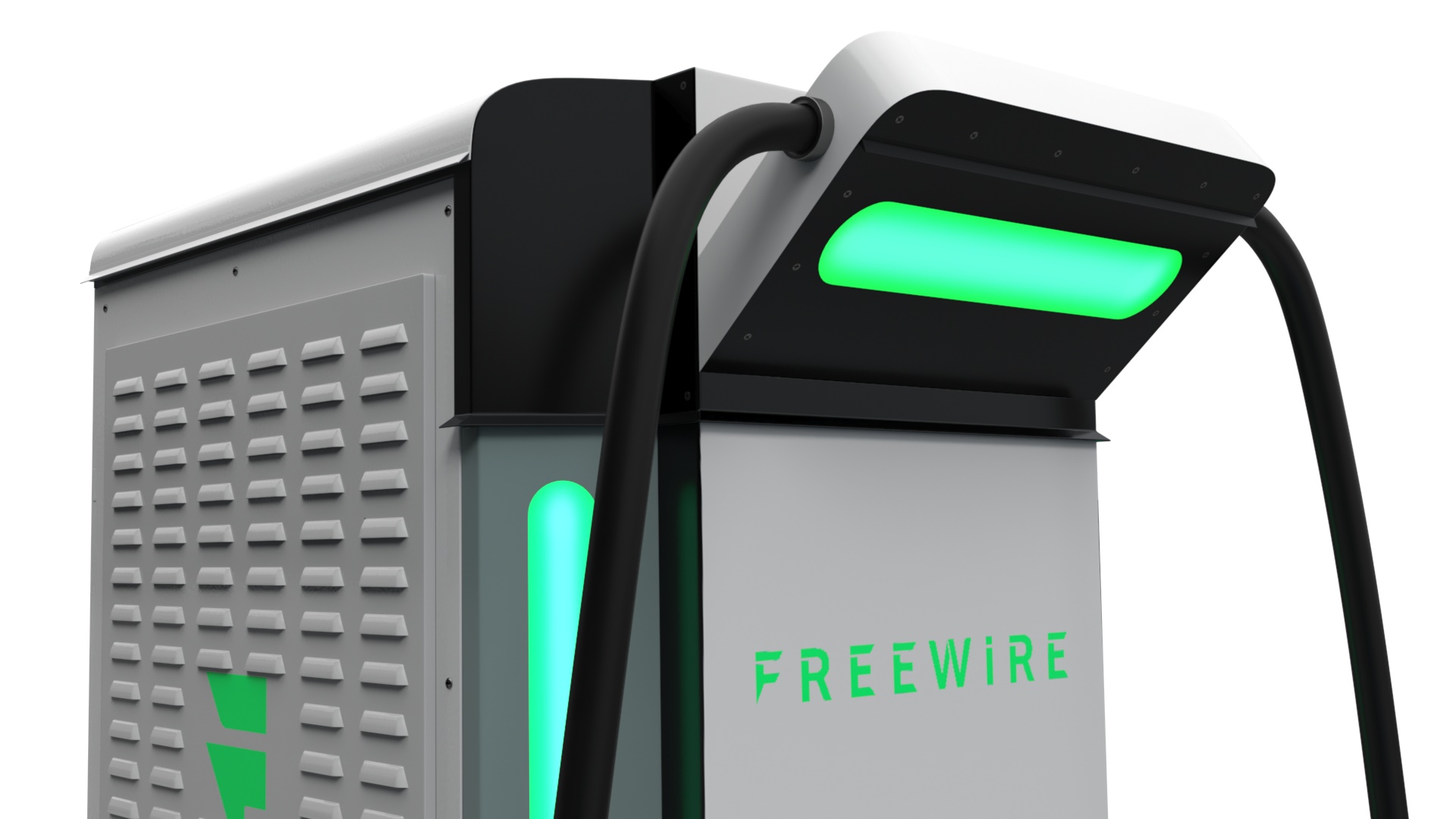 Electric Coupe Car with Freewire Ultrafast Charging Station 3D model