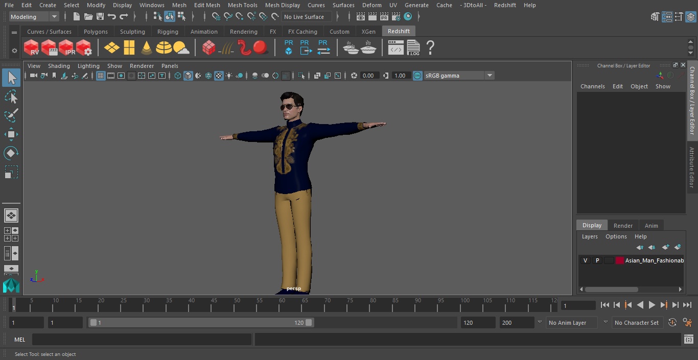 Asian Man Fashionable Style T Pose 3D model