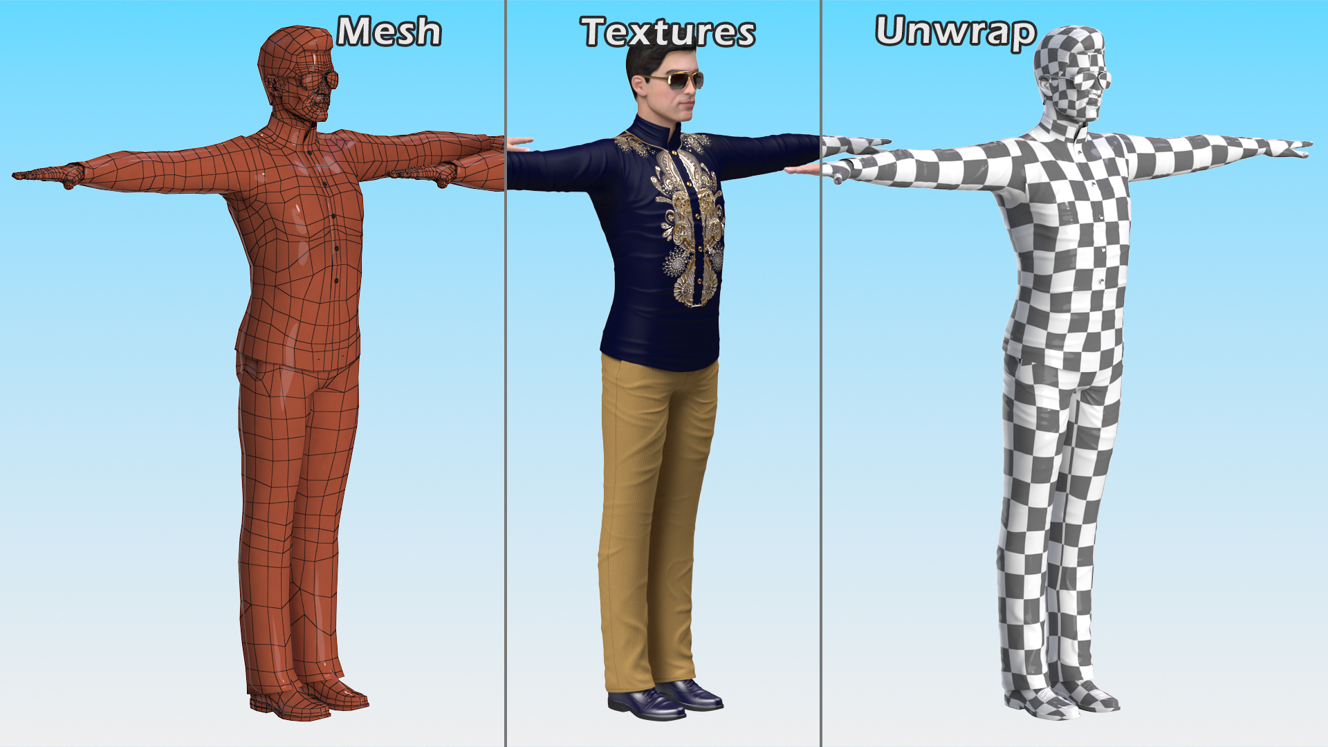 Asian Man Fashionable Style T Pose 3D model